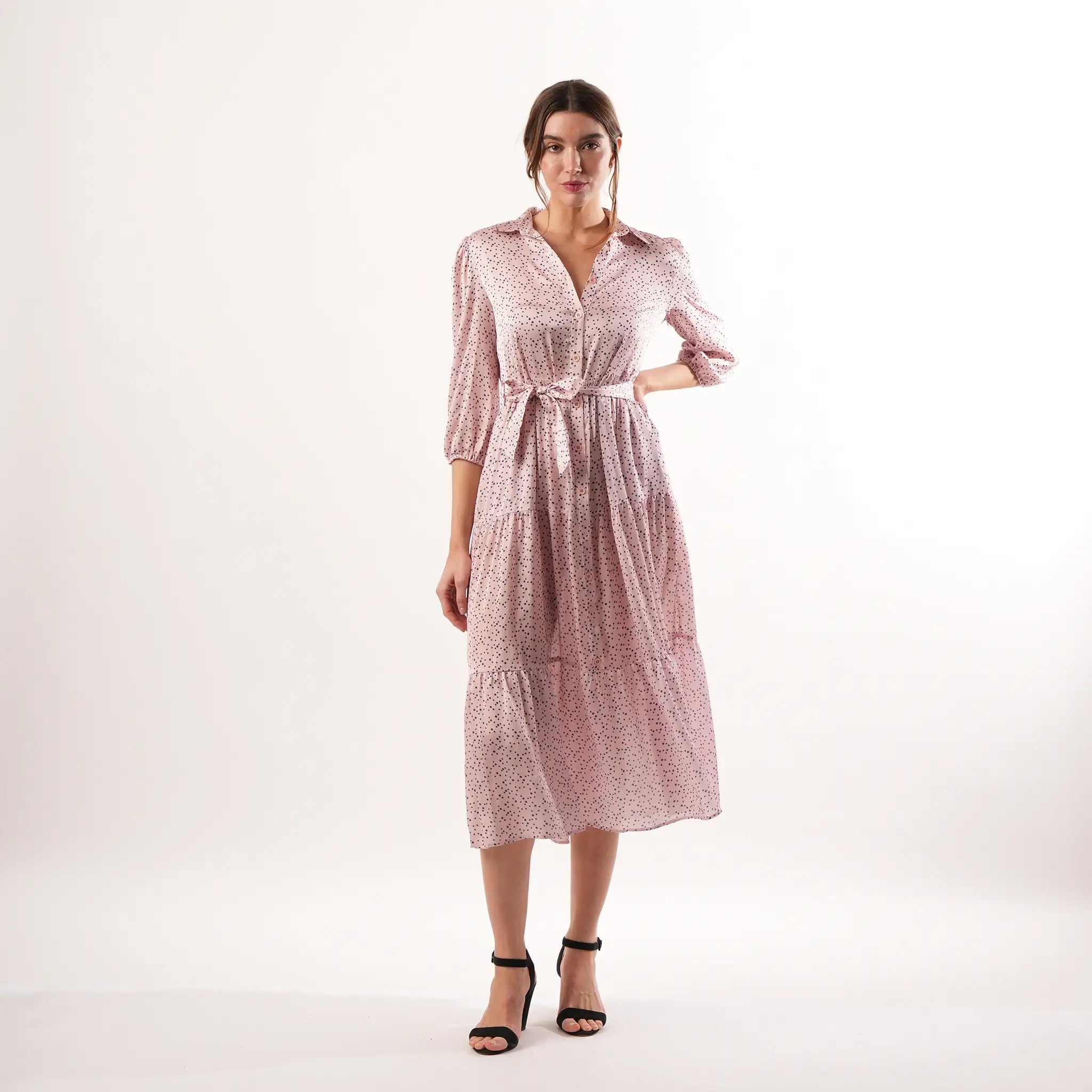 Josephine Navy Pink Spot Dress