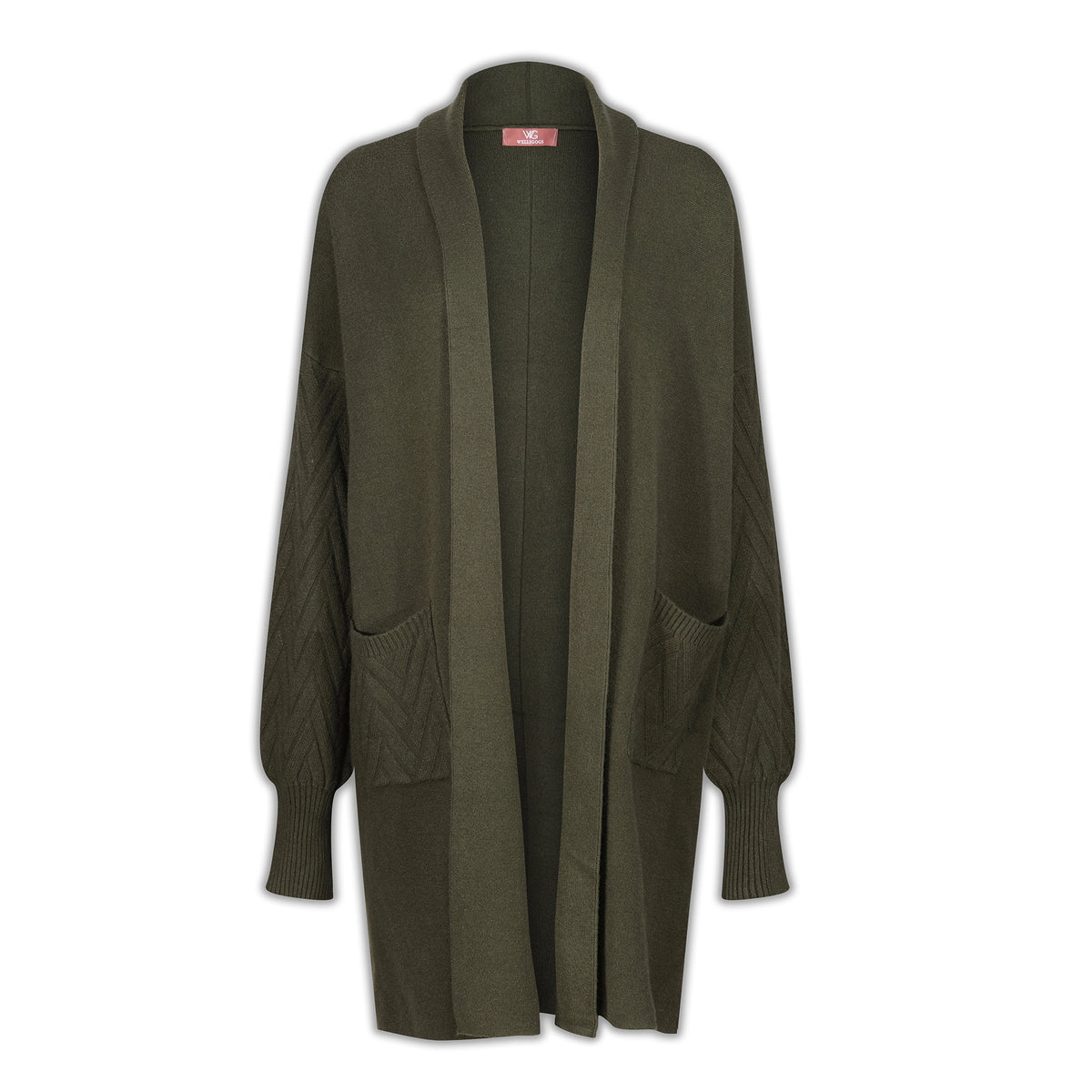 Cable Knit Khaki Cardigan