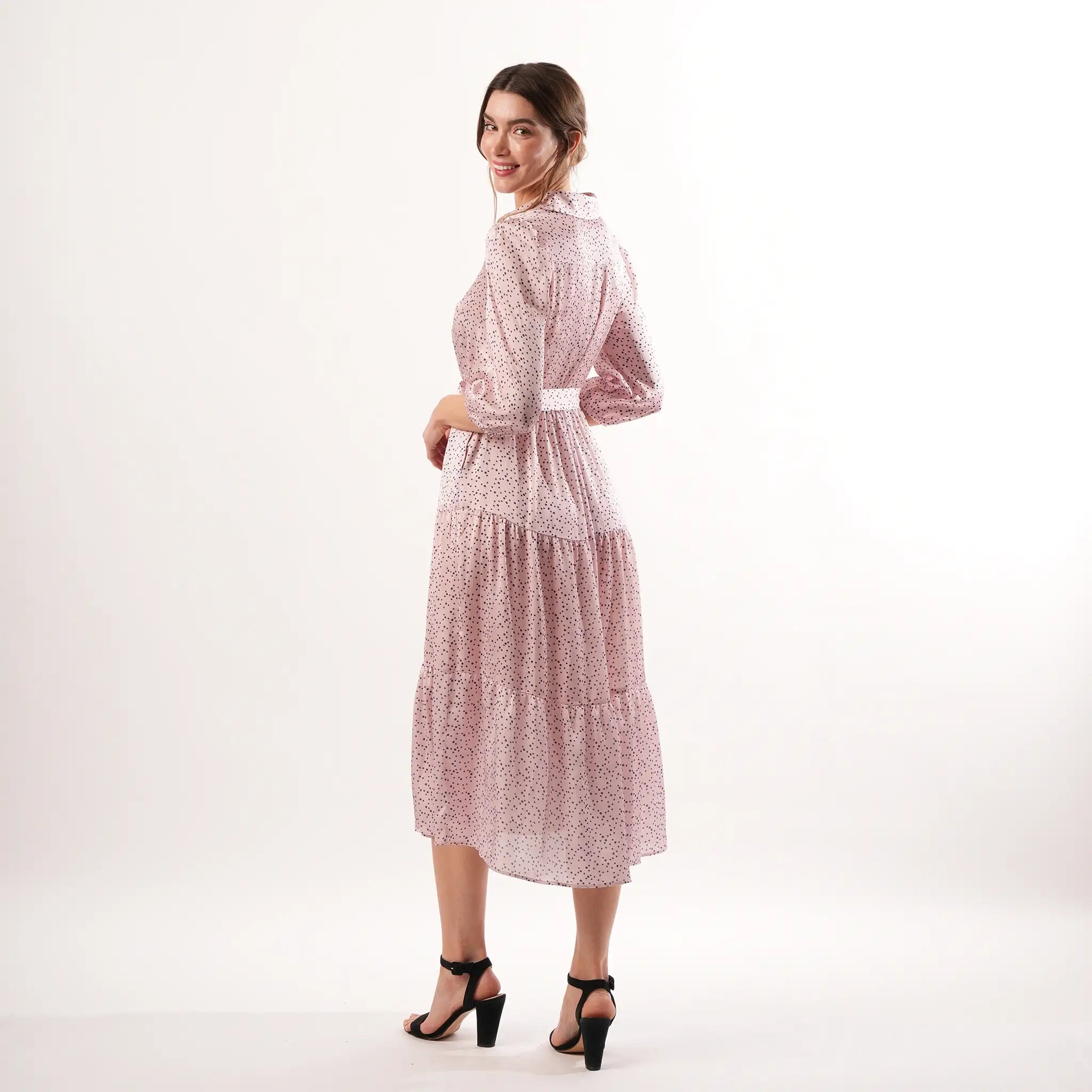 Josephine Navy Pink Spot Dress