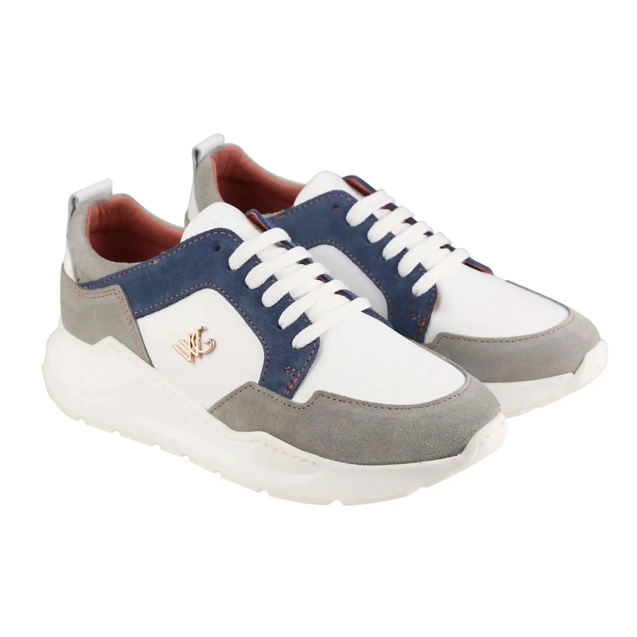 Camden Grey/Blue Chunky Trainers - Welligogs