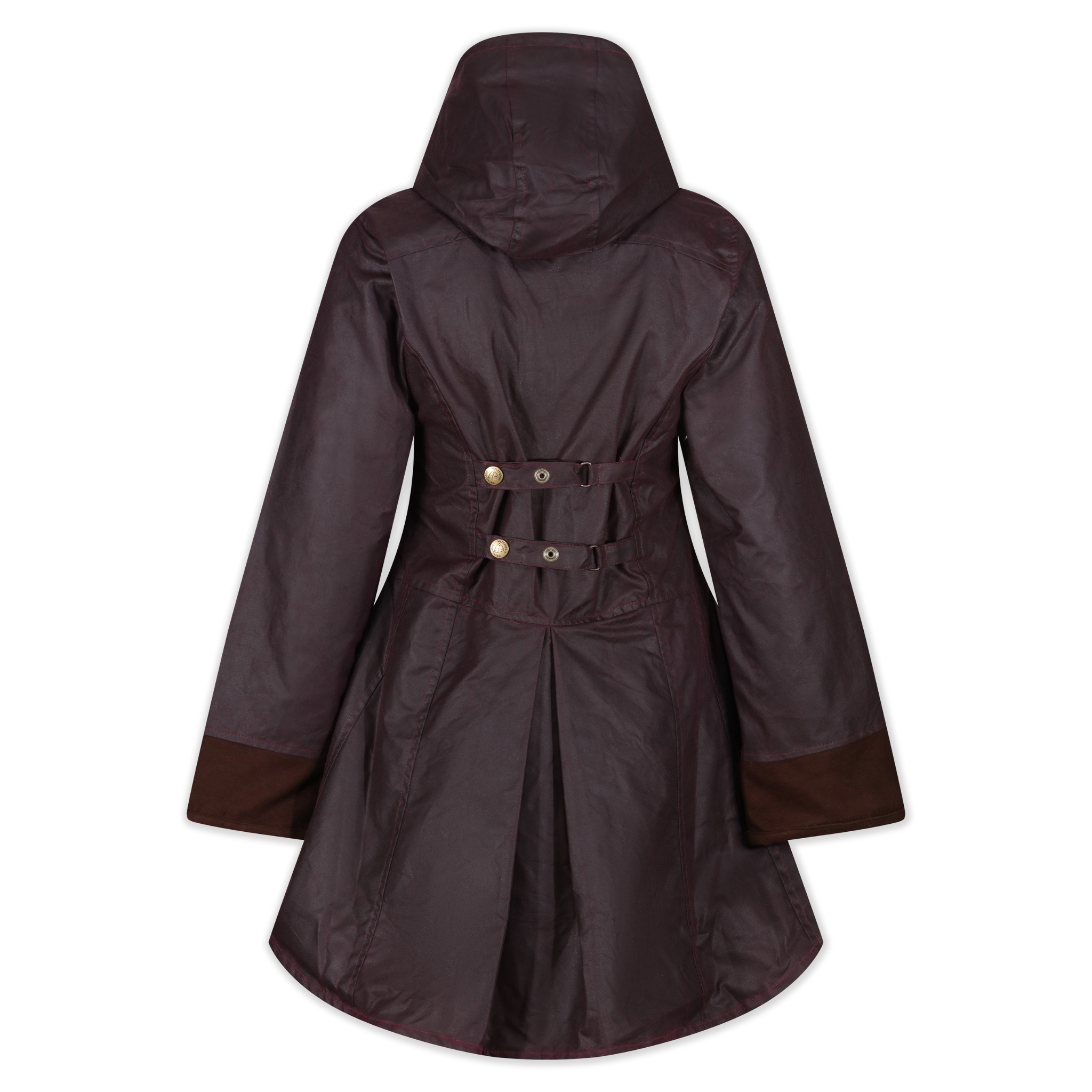 Louise Mahogany Poppy Lined Wax Coat