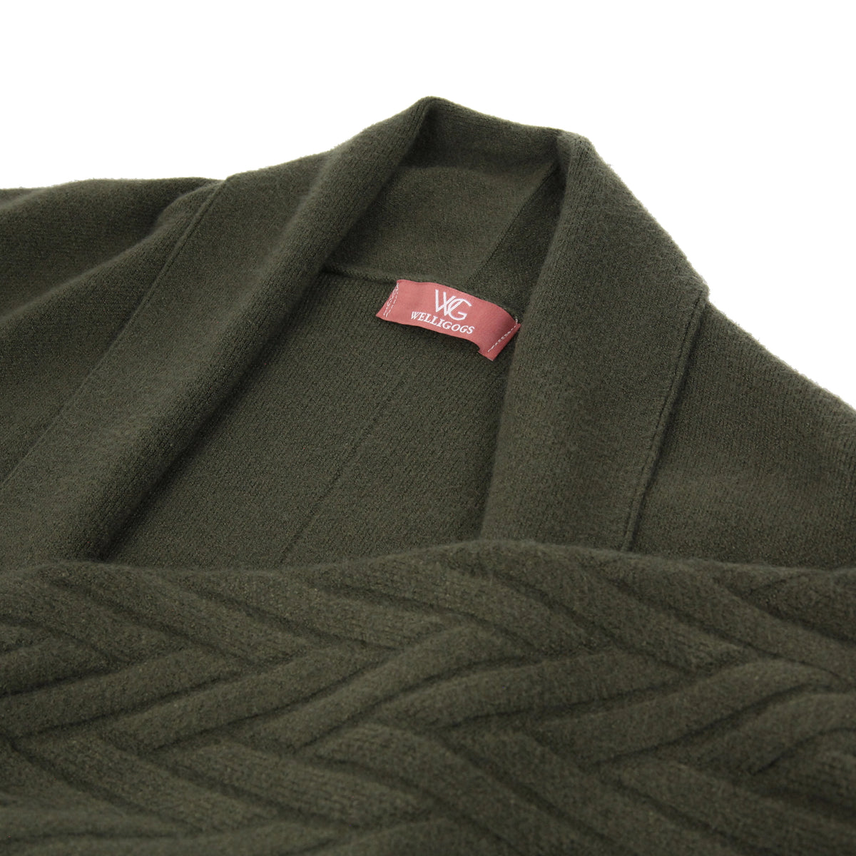 Cable Knit Khaki Cardigan