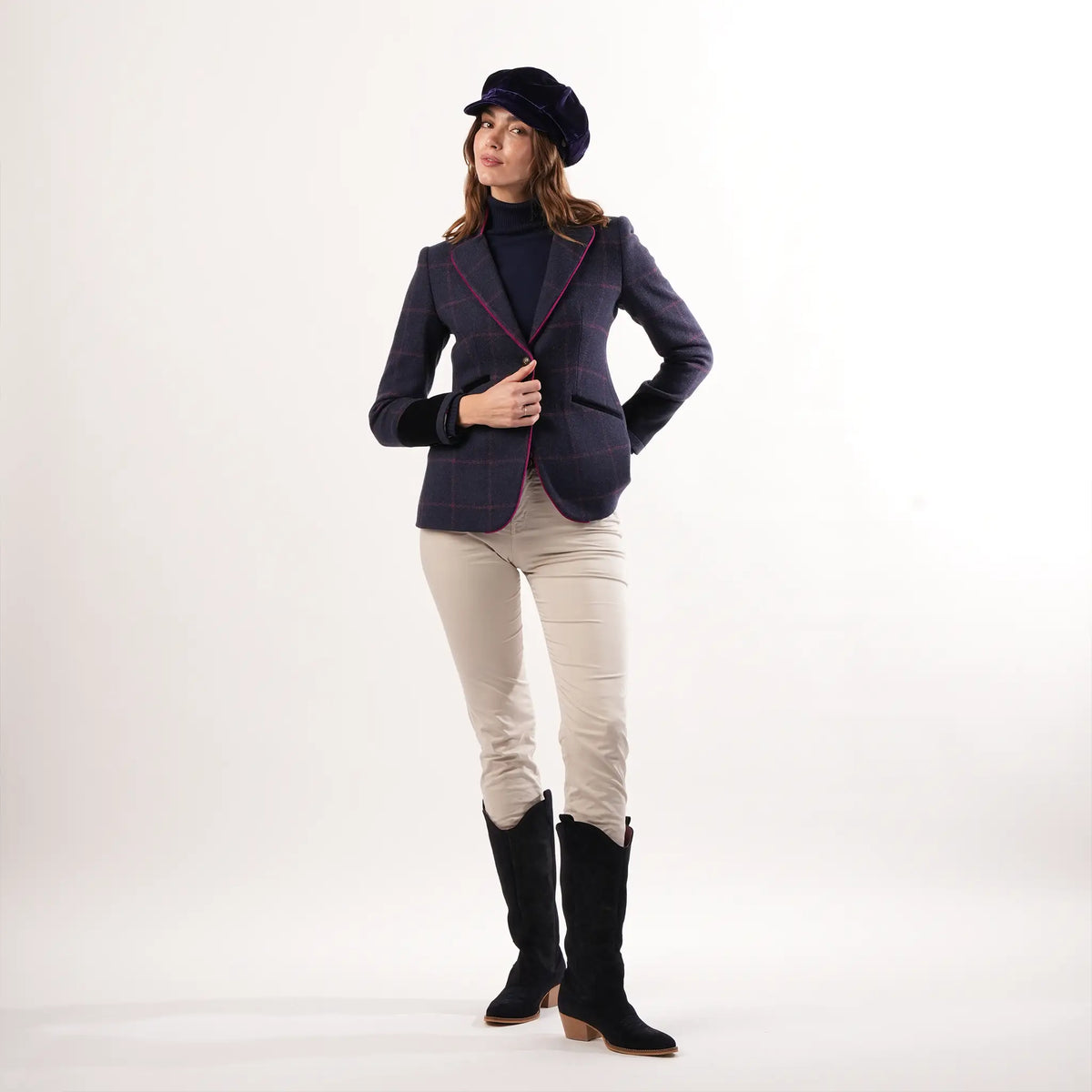 Ascot Navy Pink Wool Jacket