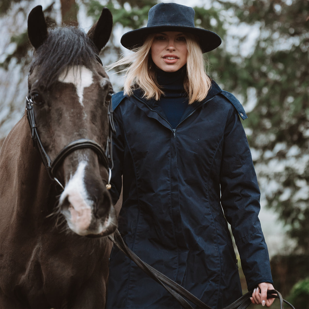 Eleanor Navy Quilted Waterproof Coat