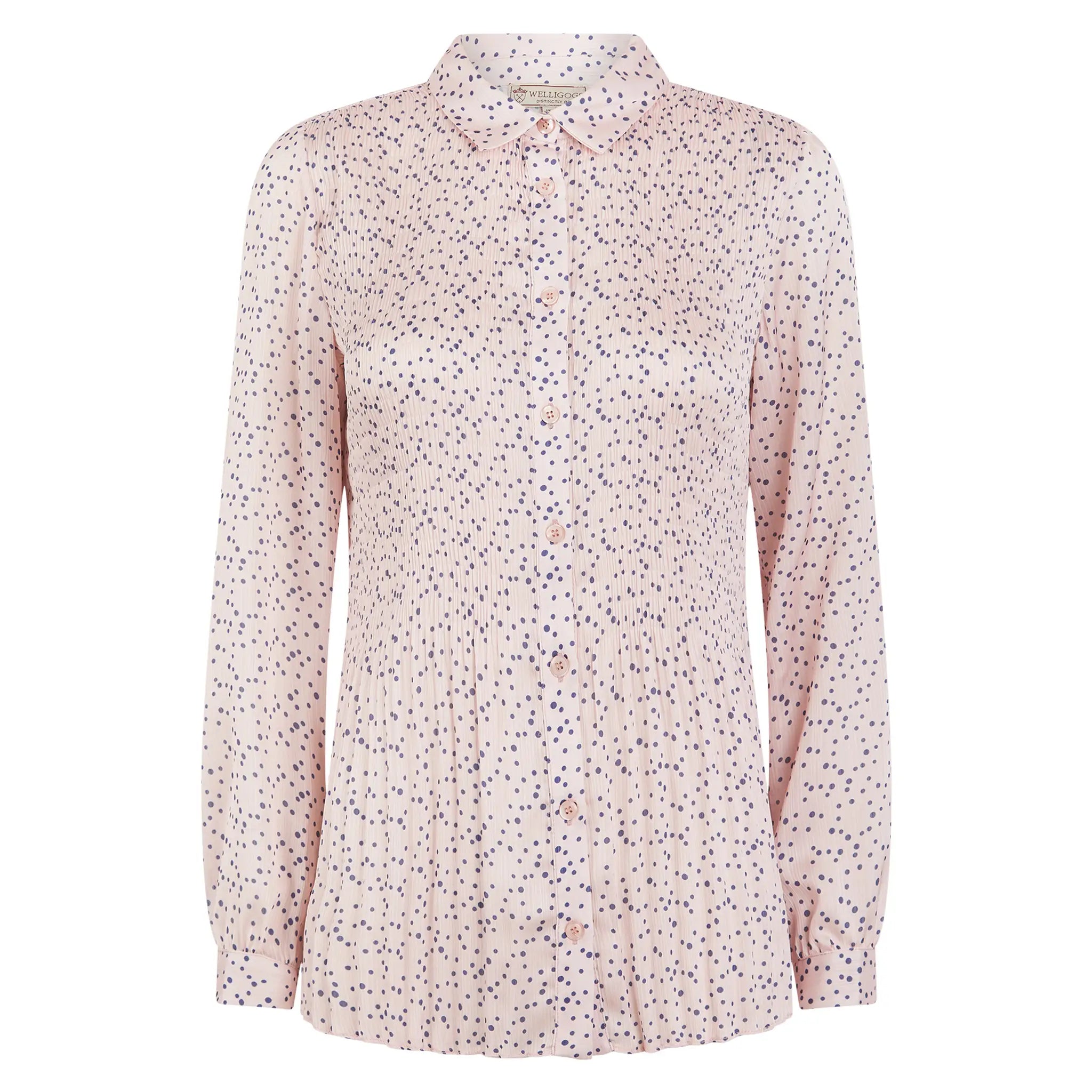 Amelia Navy Pink Spot Blouse