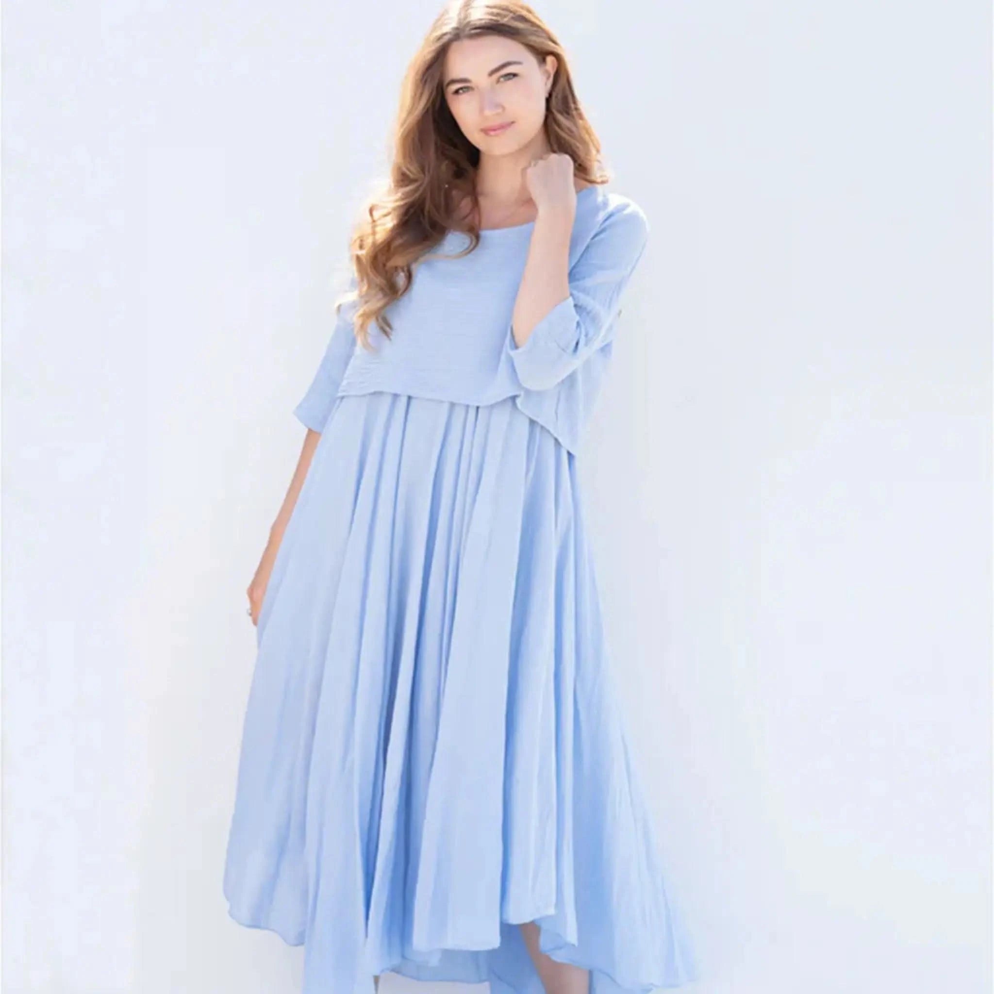 Layered Light Blue Dress - Welligogs