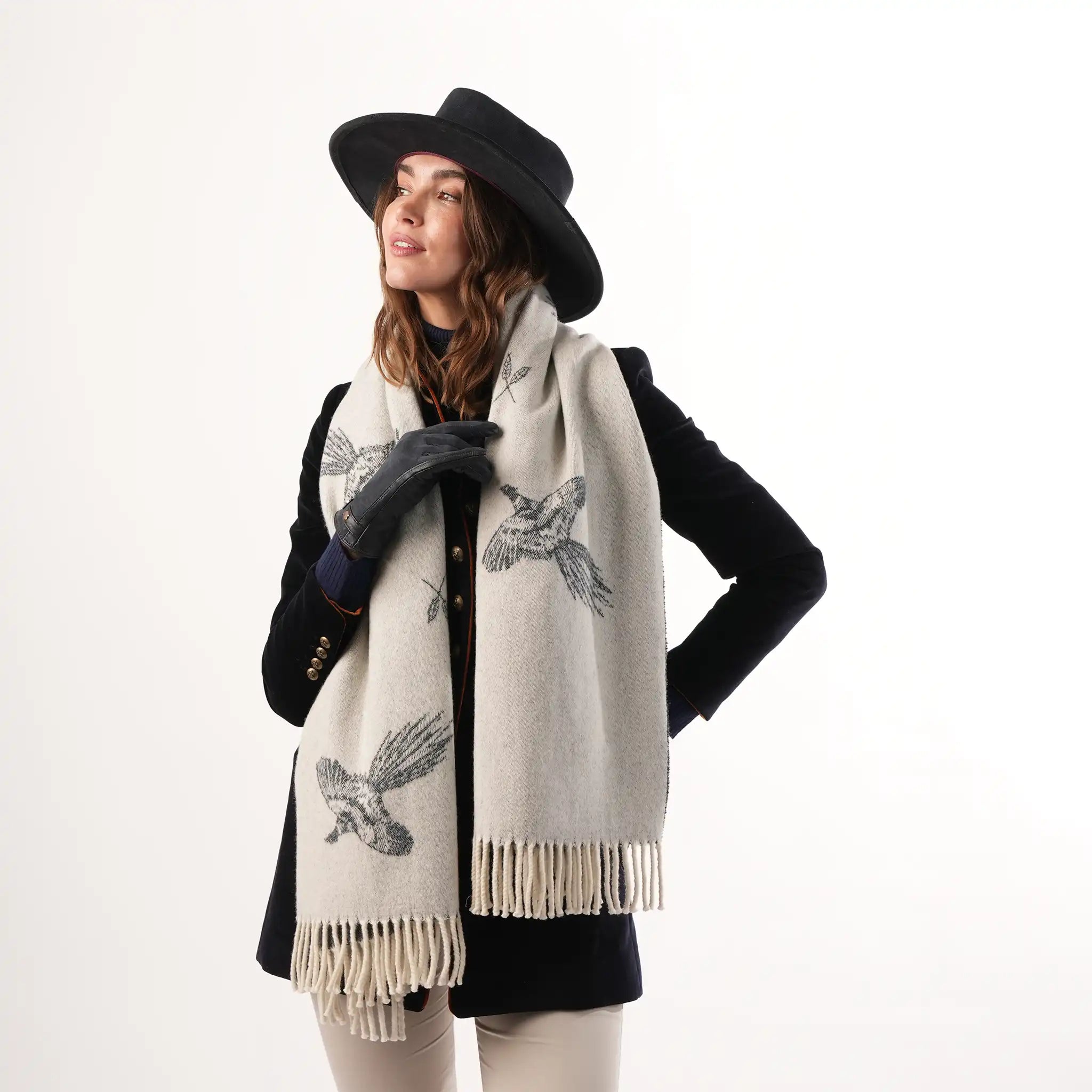 Alaskan Pheasant Navy Scarf