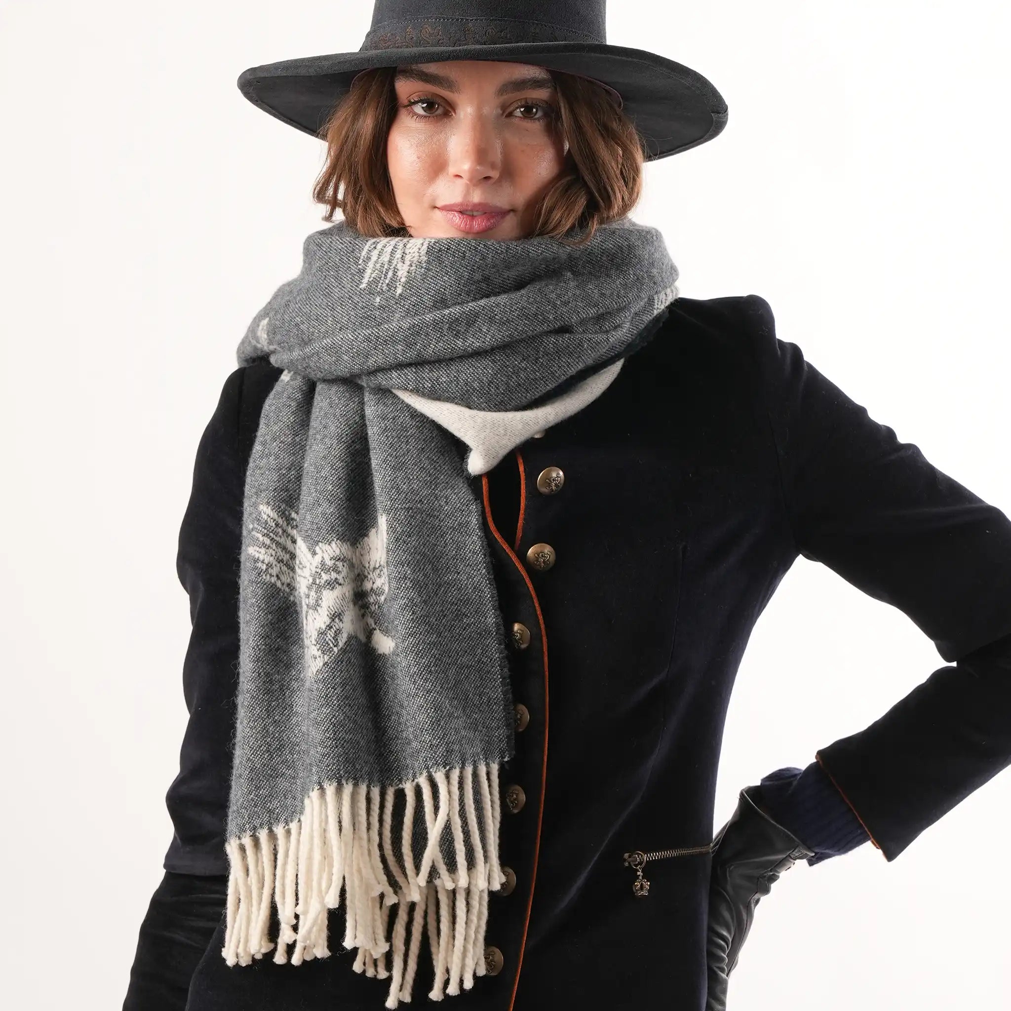 Alaskan Pheasant Navy Scarf