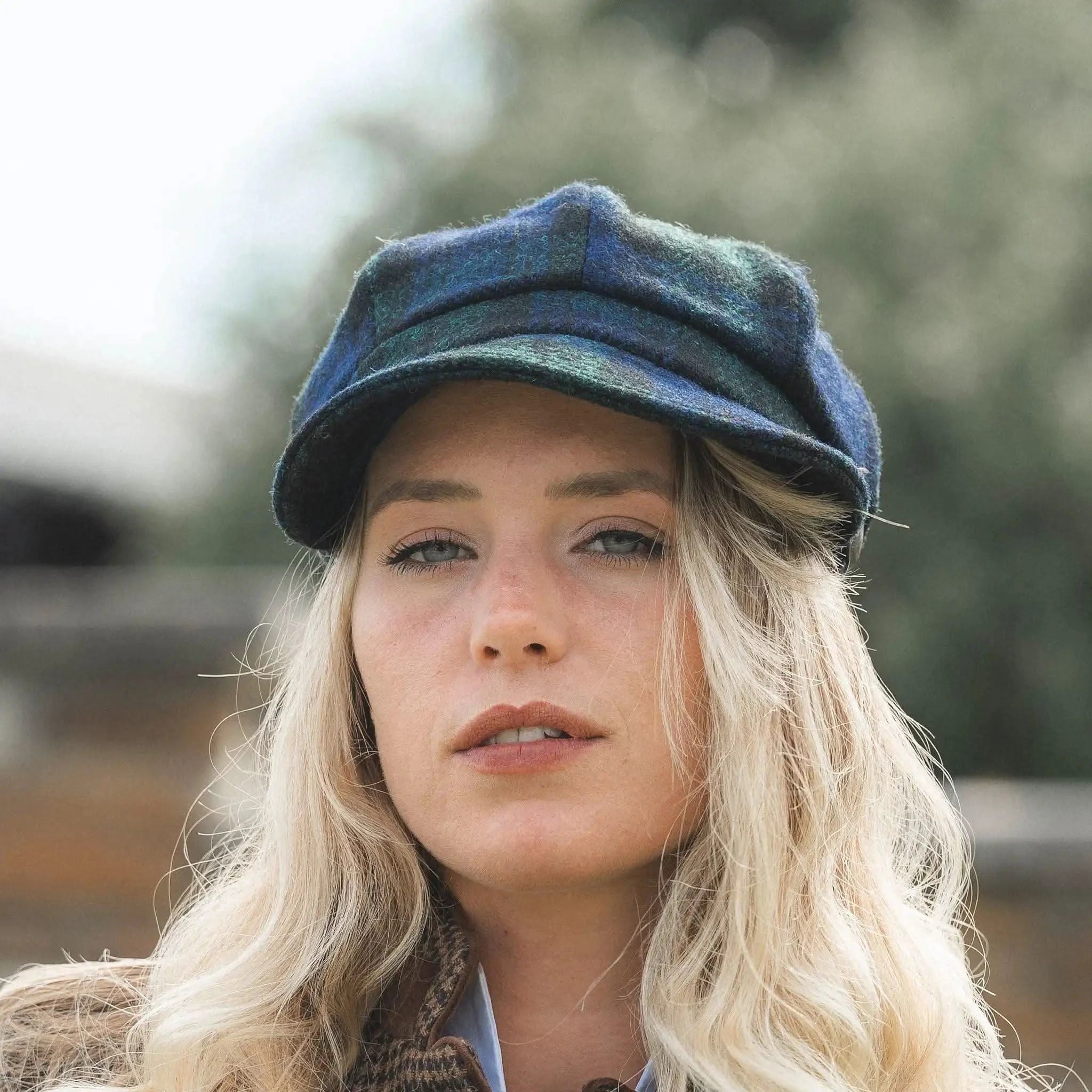 Bakerboy Navy Check Tweed Cap - Welligogs