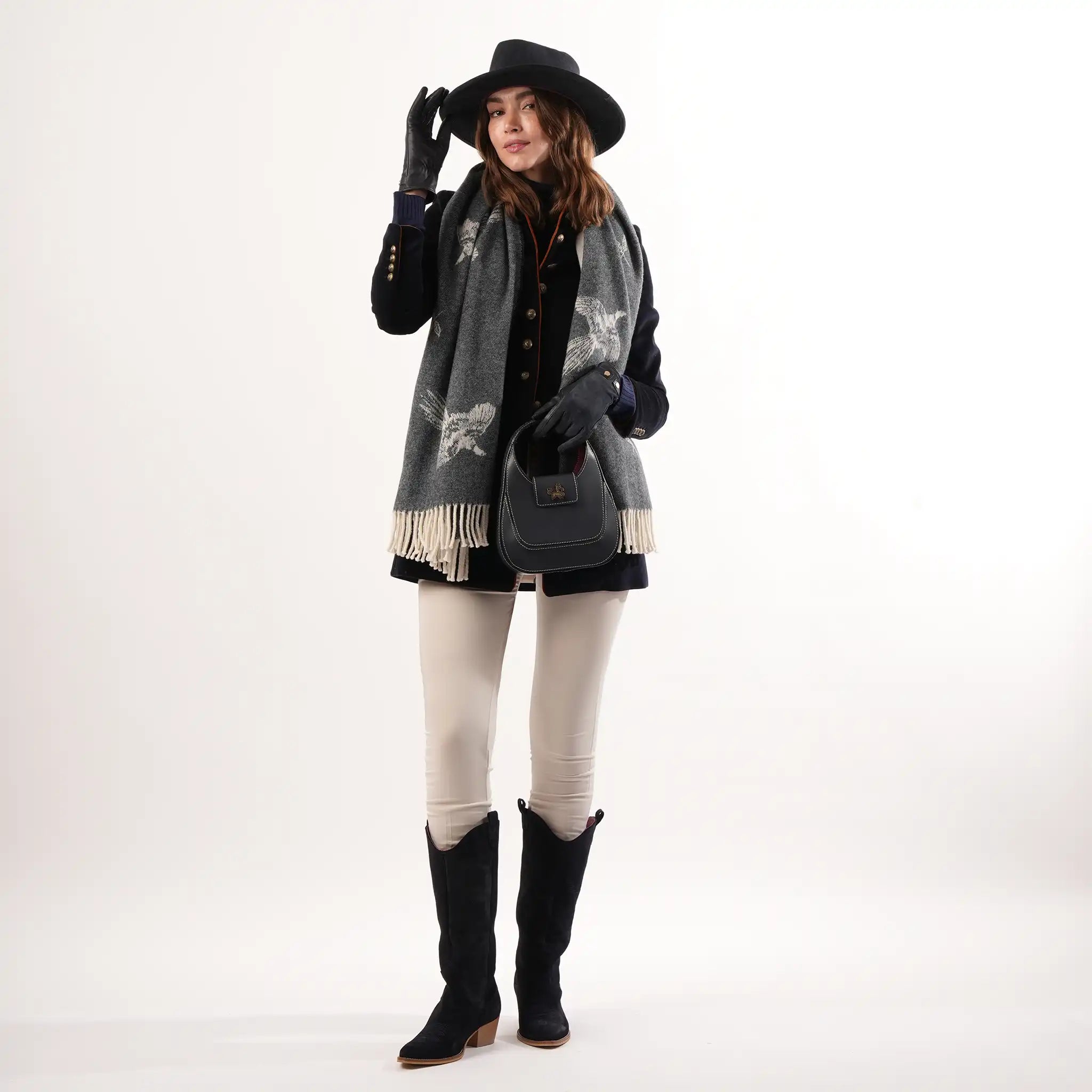 Beth Navy Suede Boots