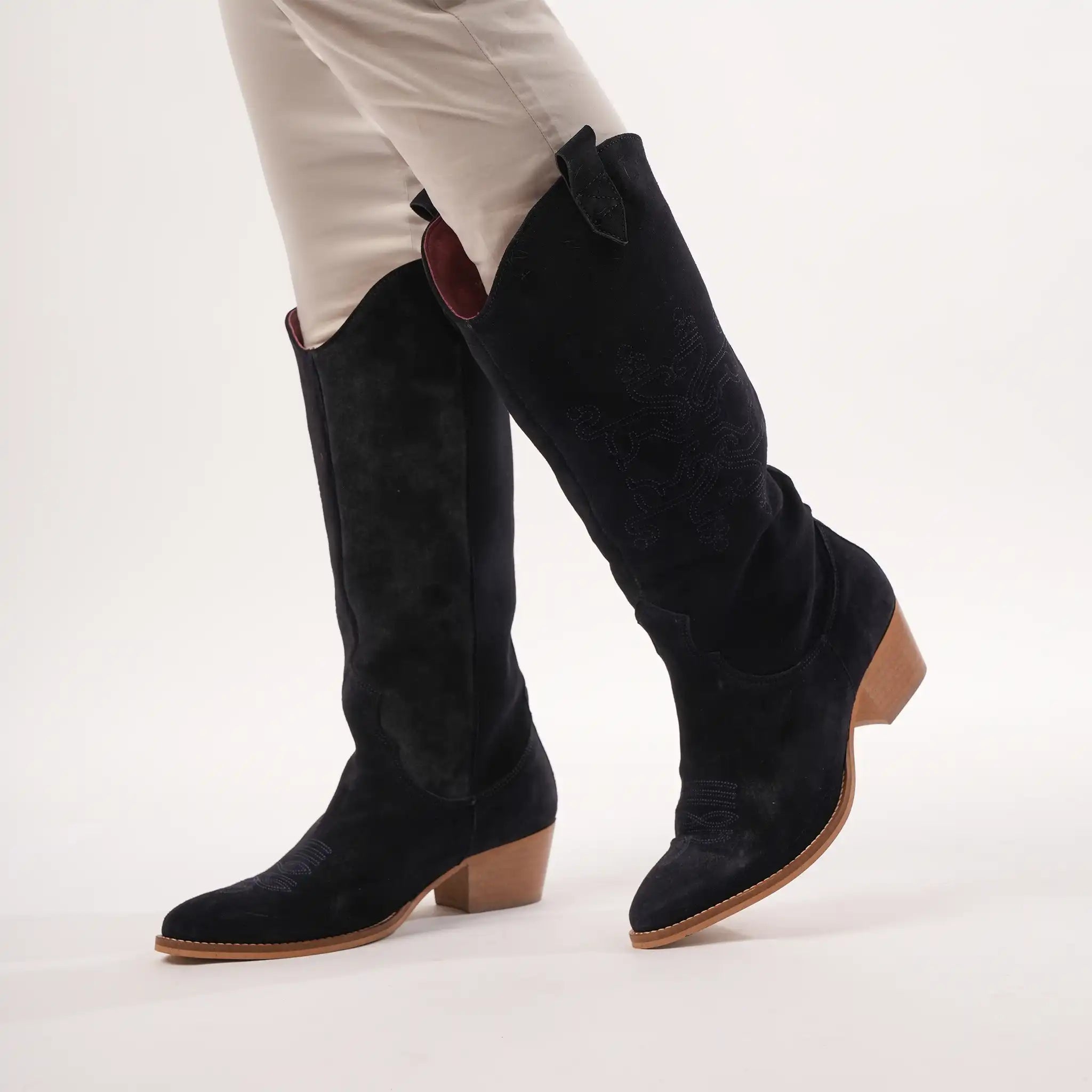 Beth Navy Suede Boots