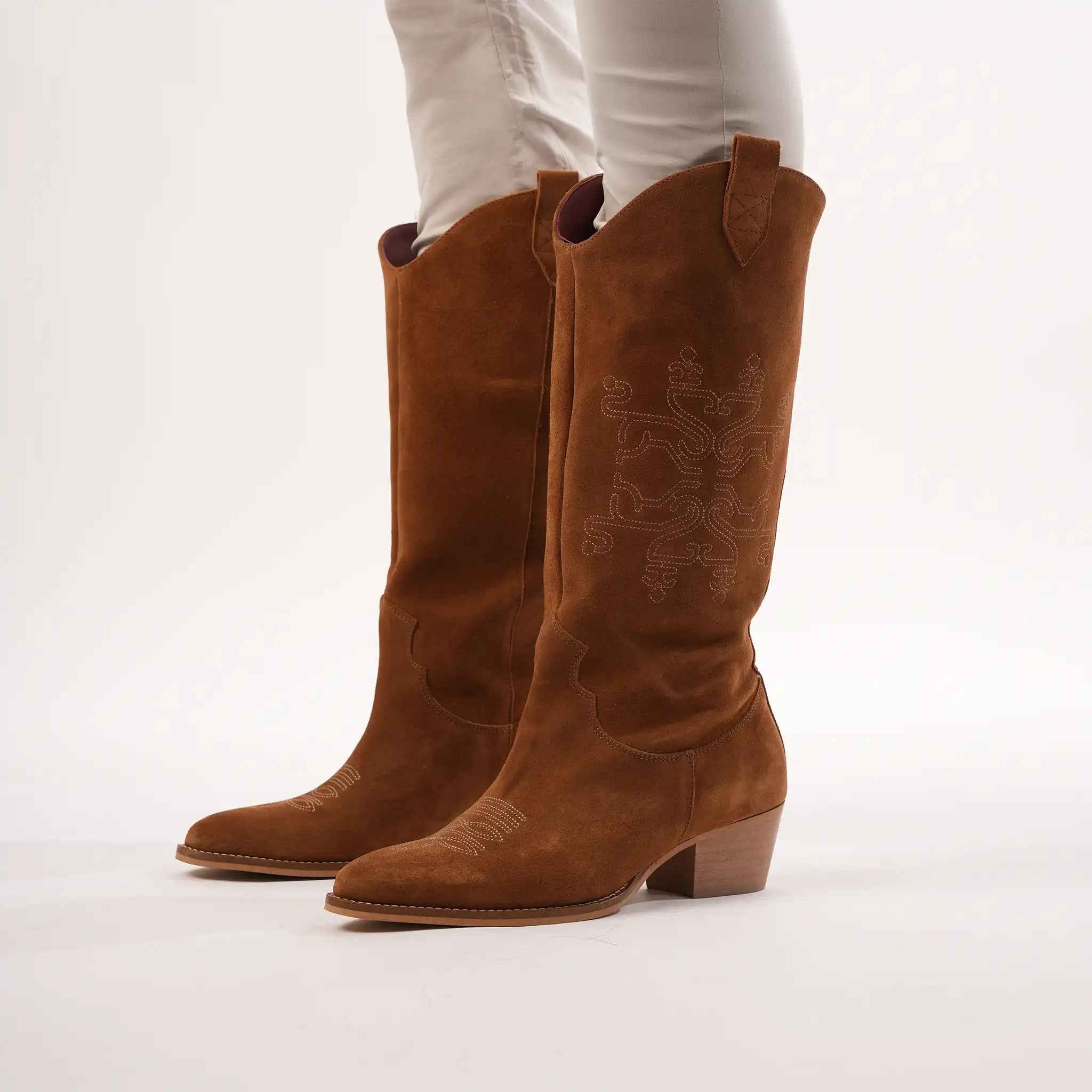Beth Tan Suede Boots