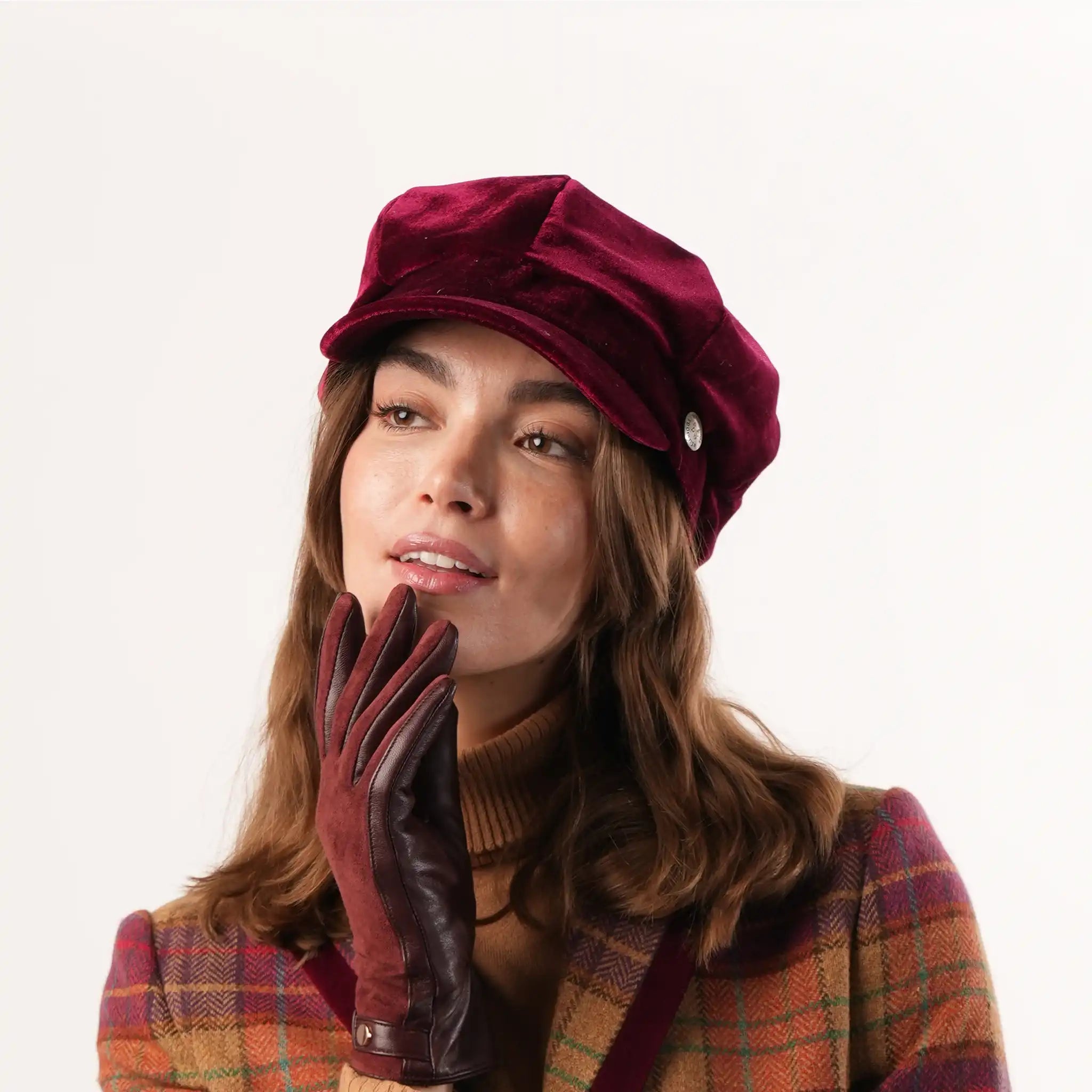 Bakerboy Burgundy Velvet Cap