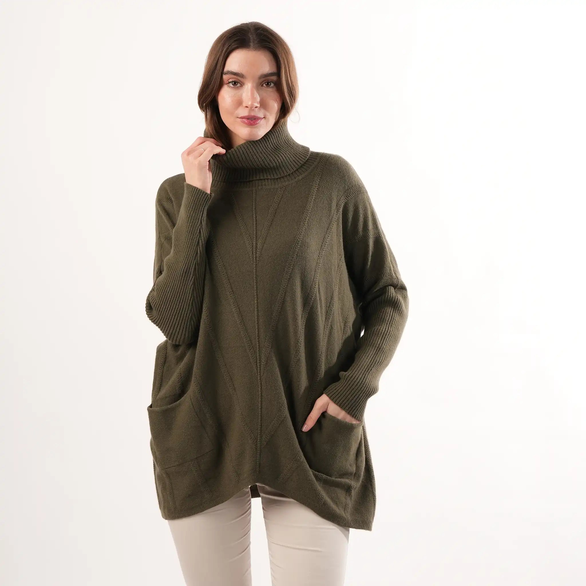 Cable Knit Khaki Jumper