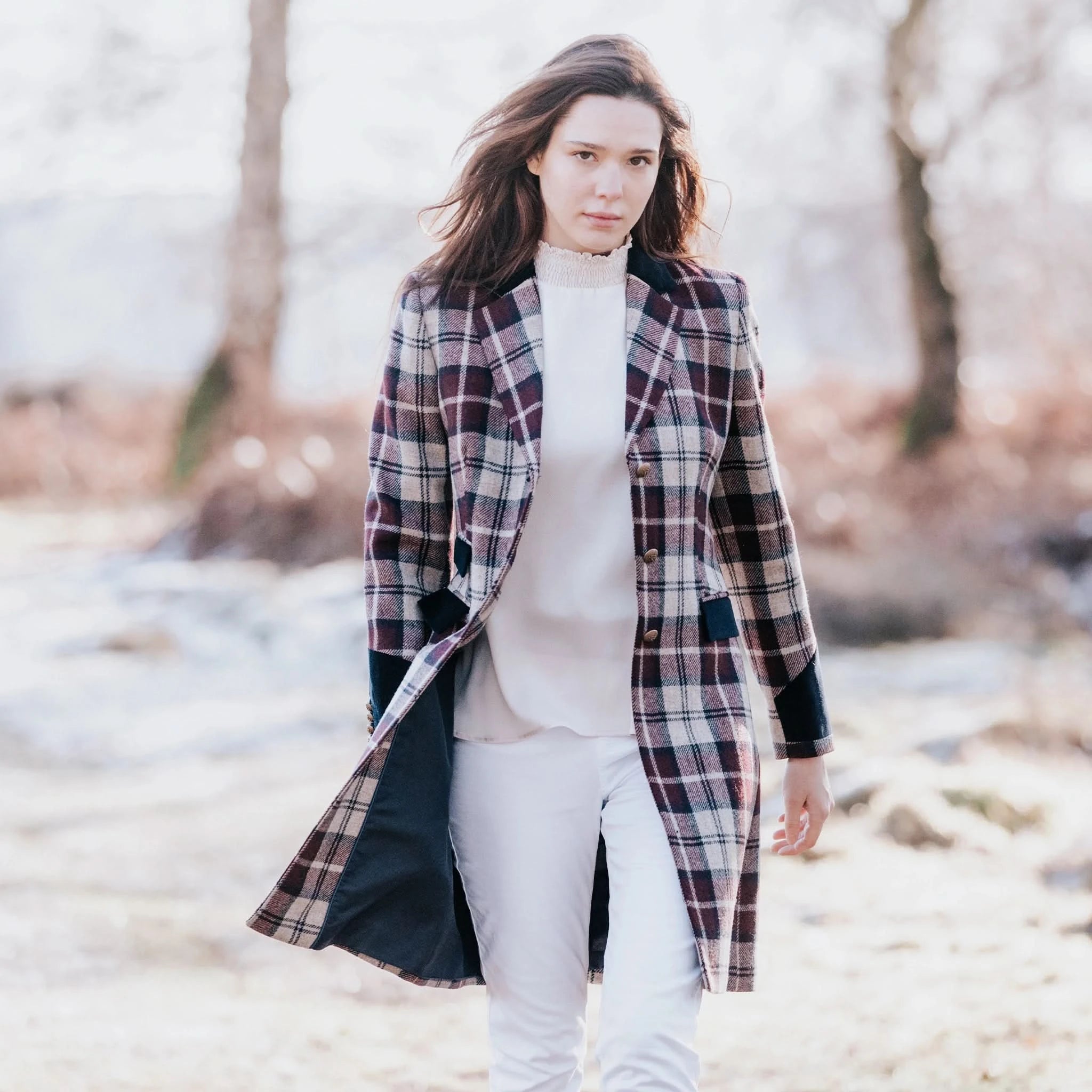 Demelza Check Wool Coat - Welligogs