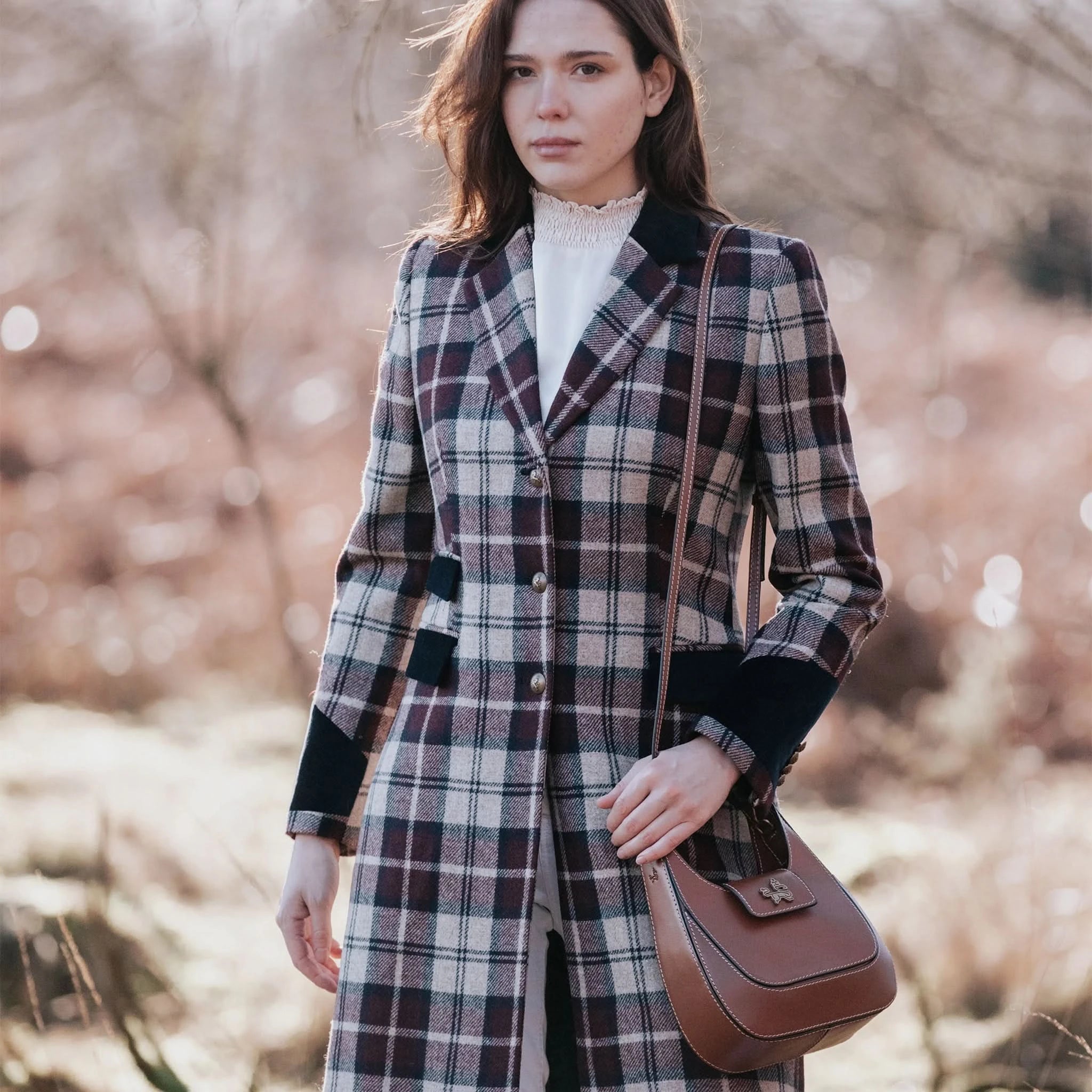 Demelza Check Wool Coat - Welligogs