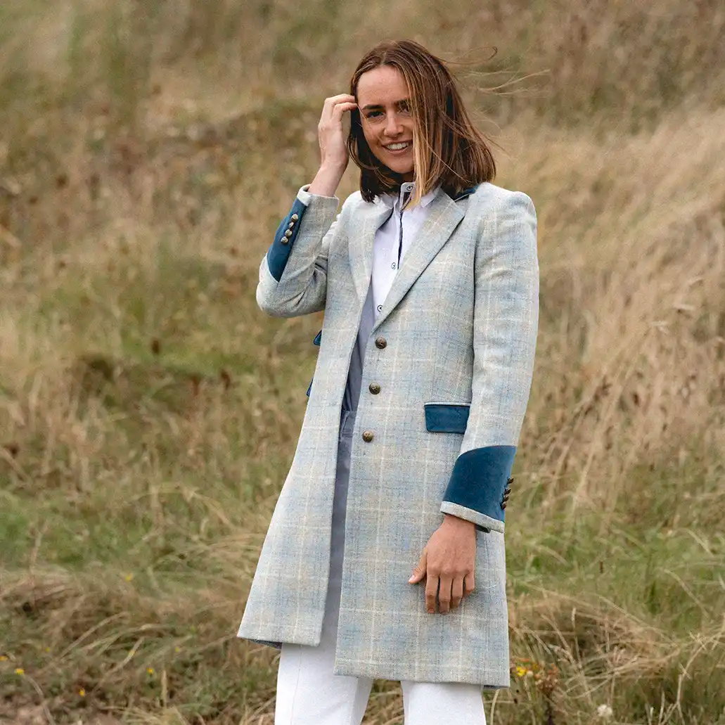 Demelza Sky Blue Wool Coat - Welligogs