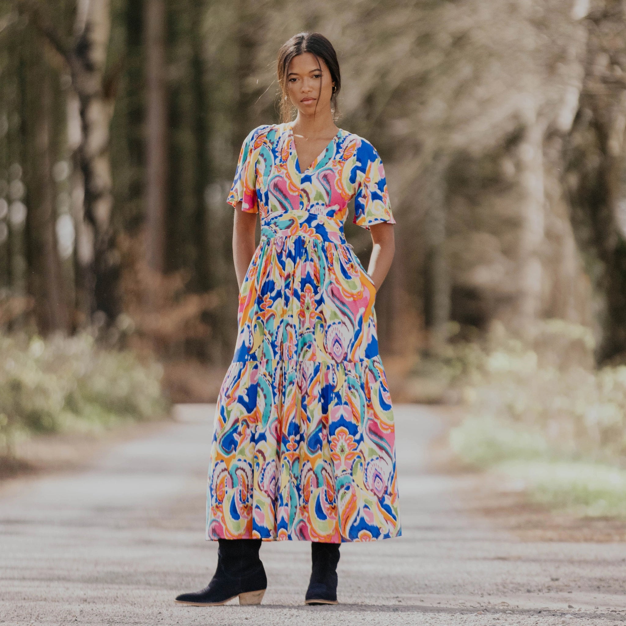 Beth Navy Suede Boots - Welligogs