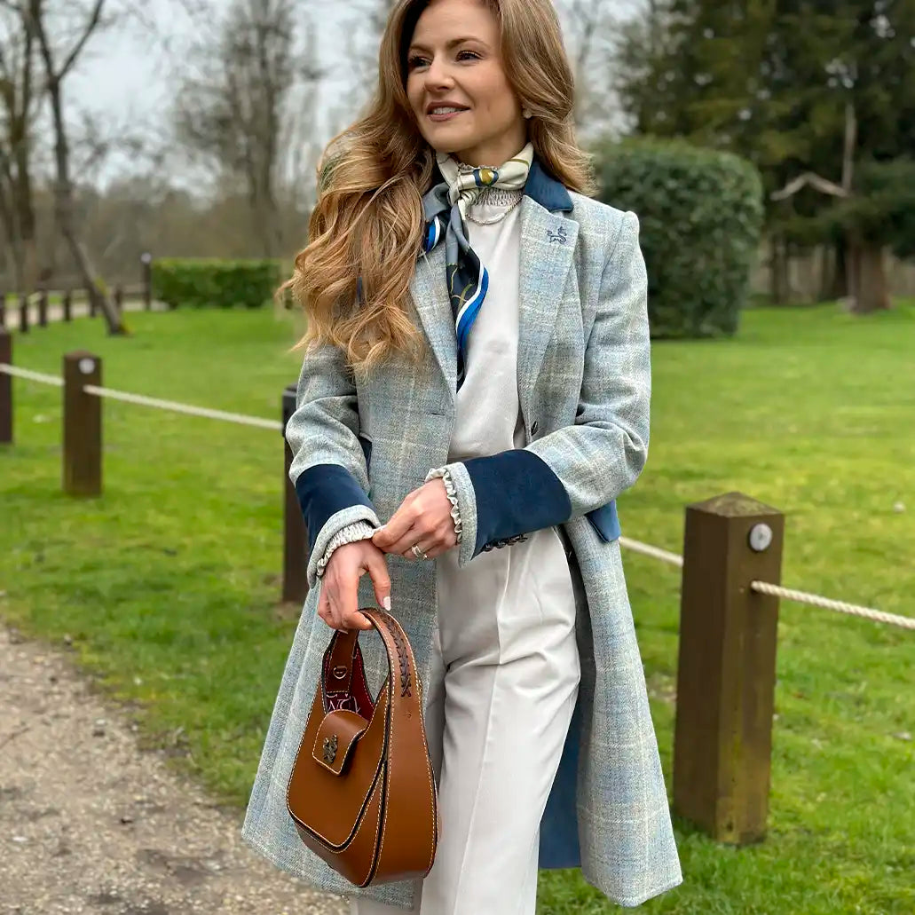 Demelza Sky Blue Wool Coat - Welligogs