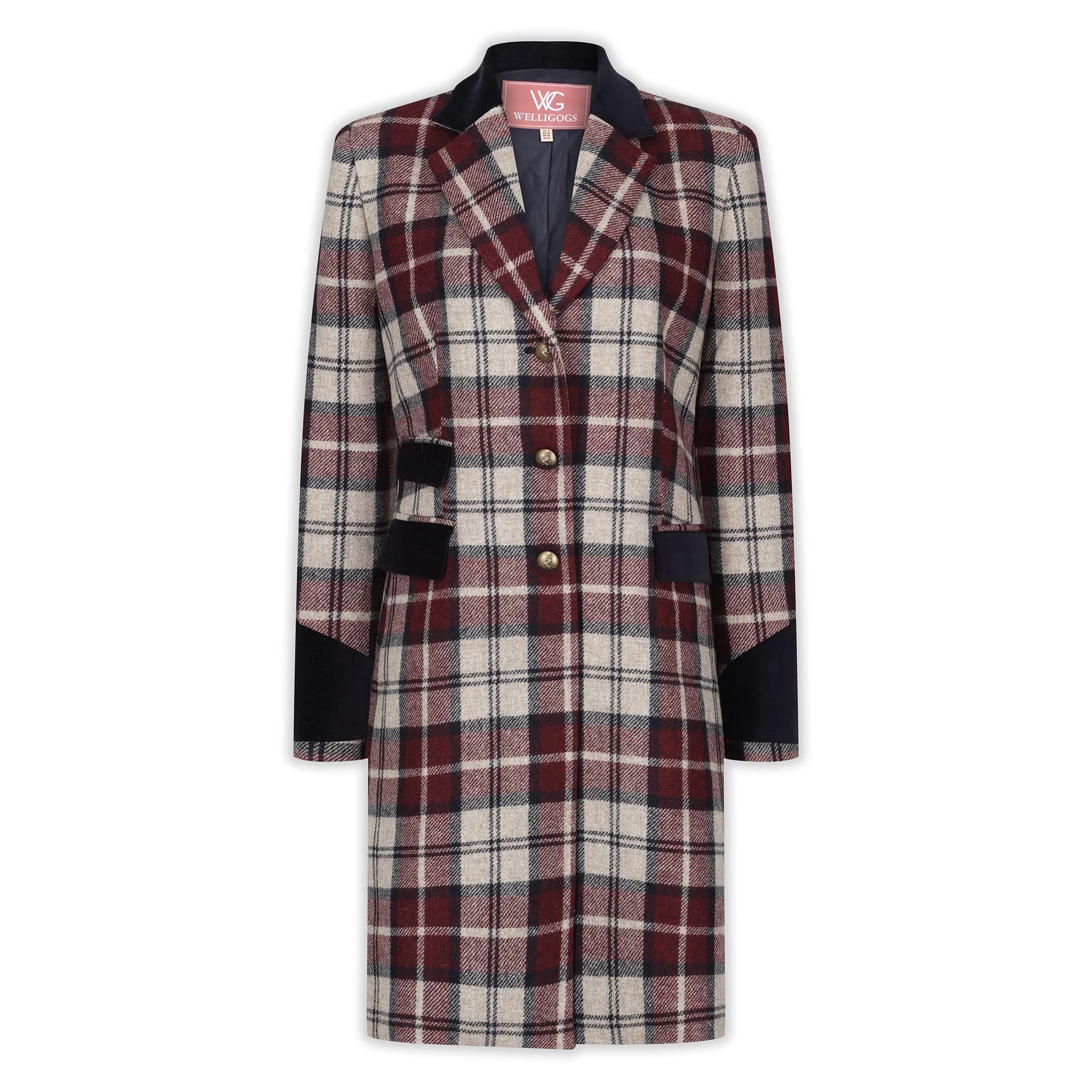 Demelza Check Wool Coat - Welligogs