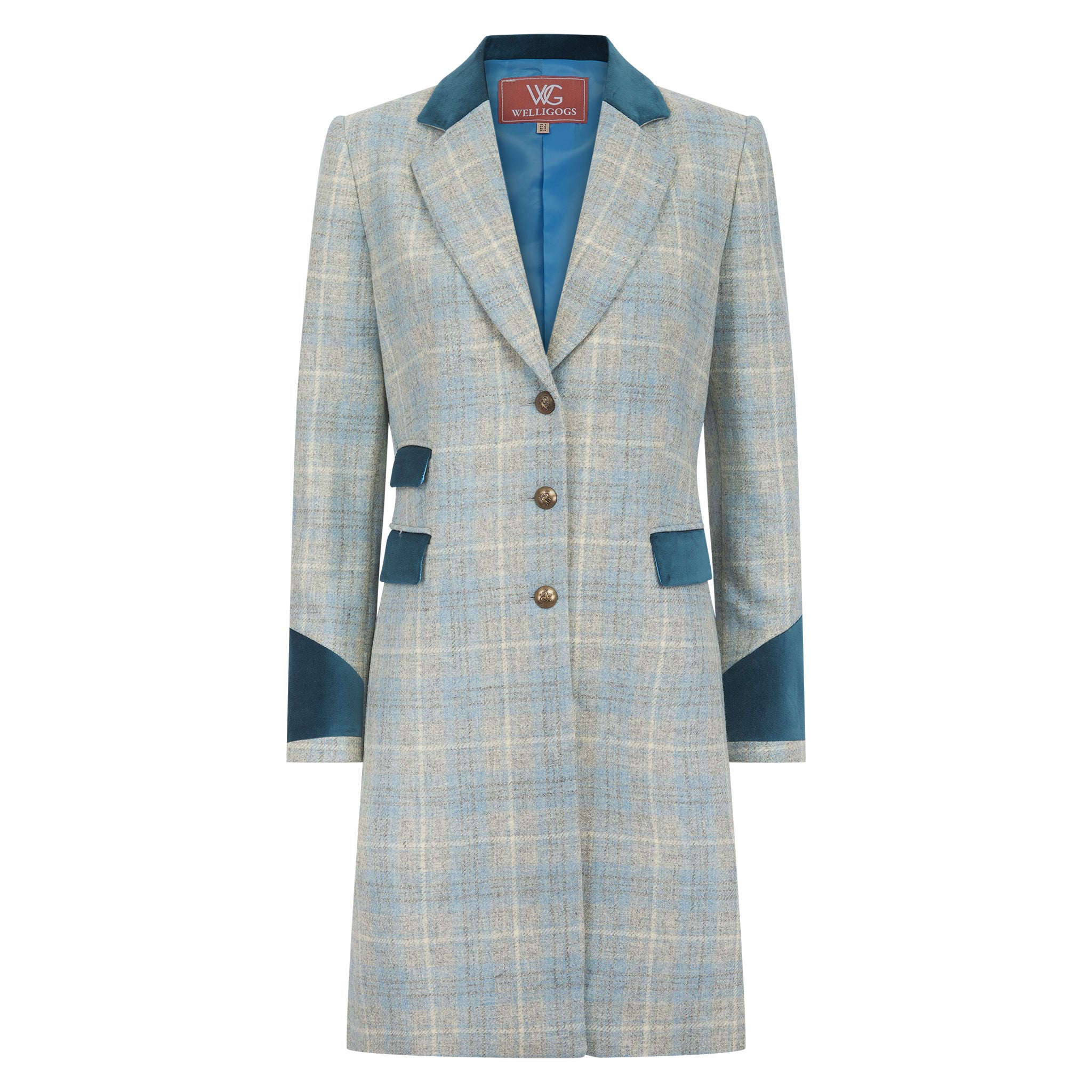 Demelza Sky Blue Wool Coat - Welligogs