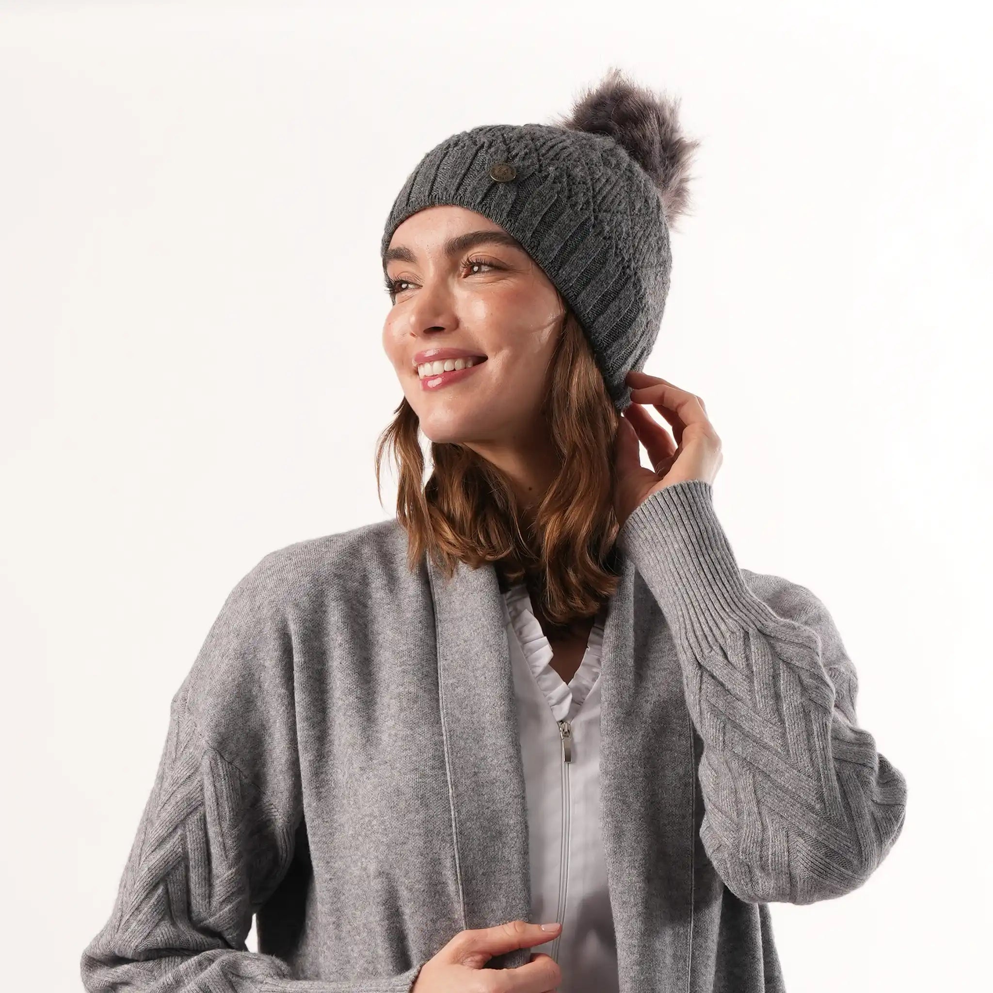 Bobble Grey Hat