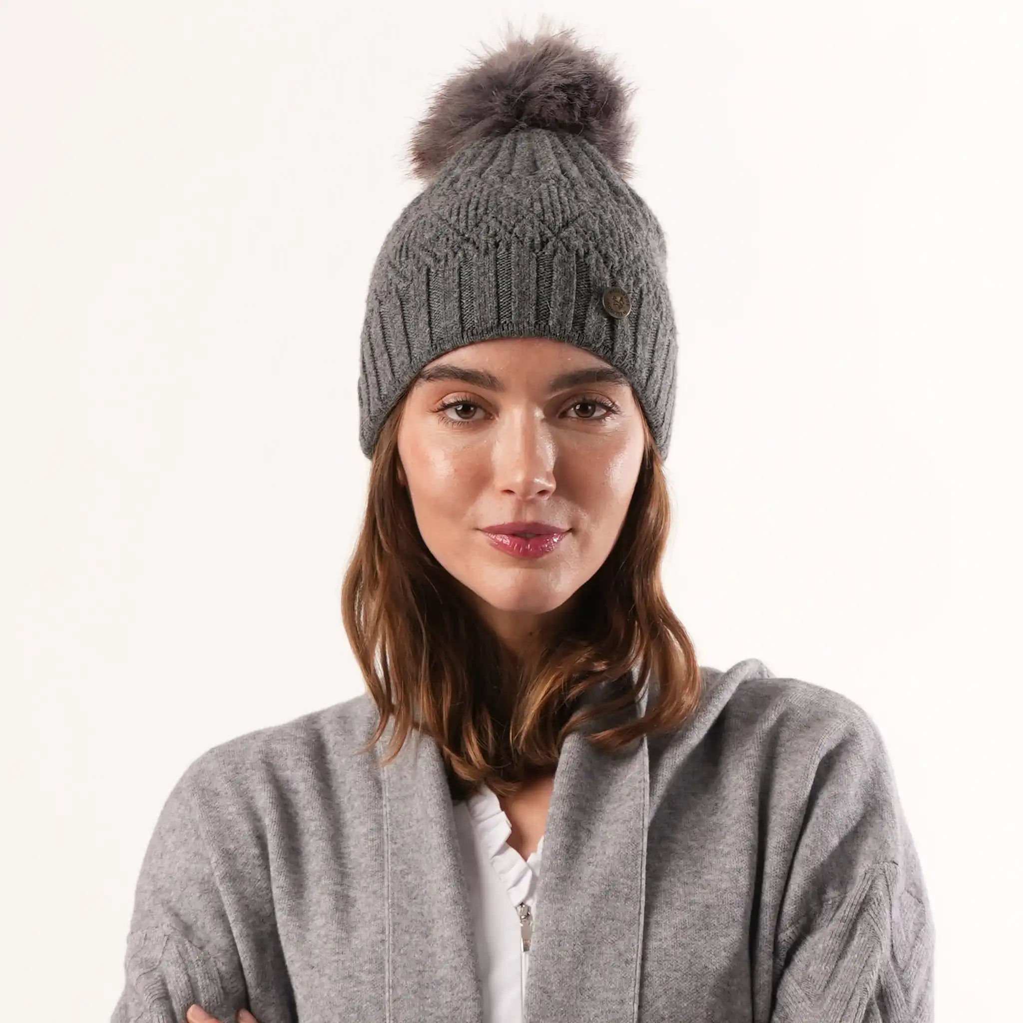 Bobble Grey Hat