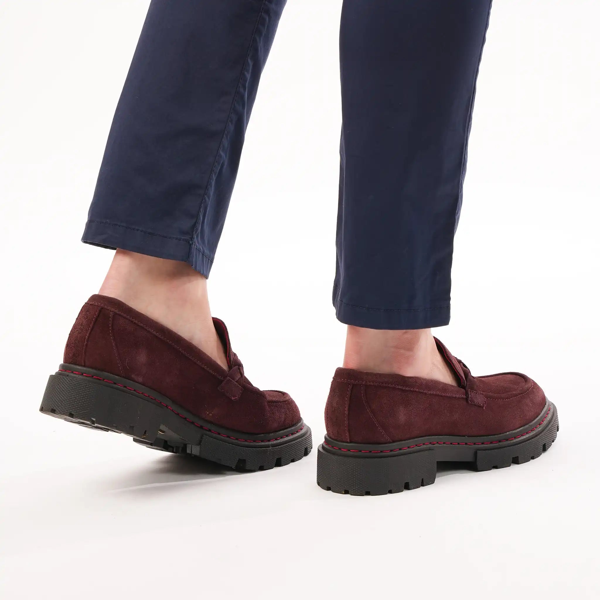 Hackney Burgundy Suede Loafers