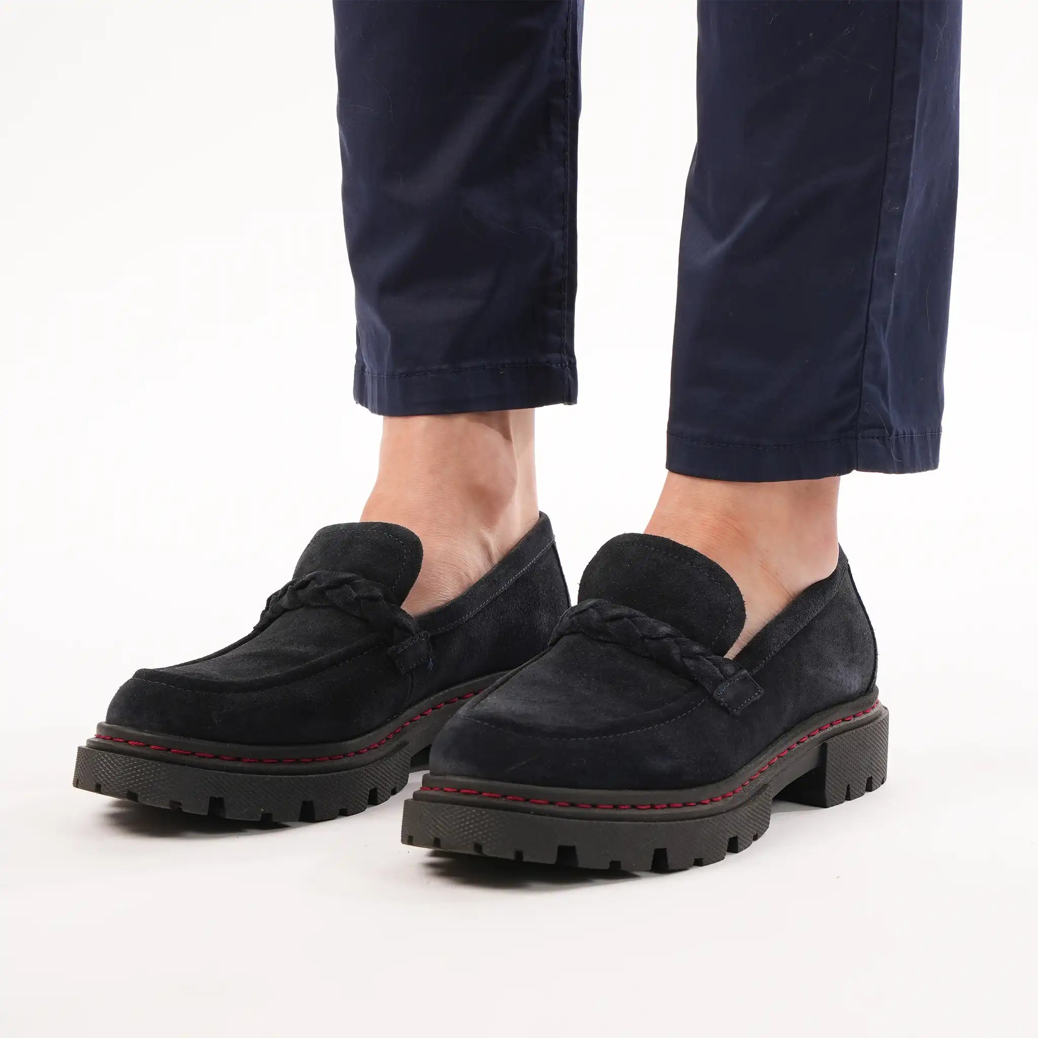Hackney Navy Suede Loafers