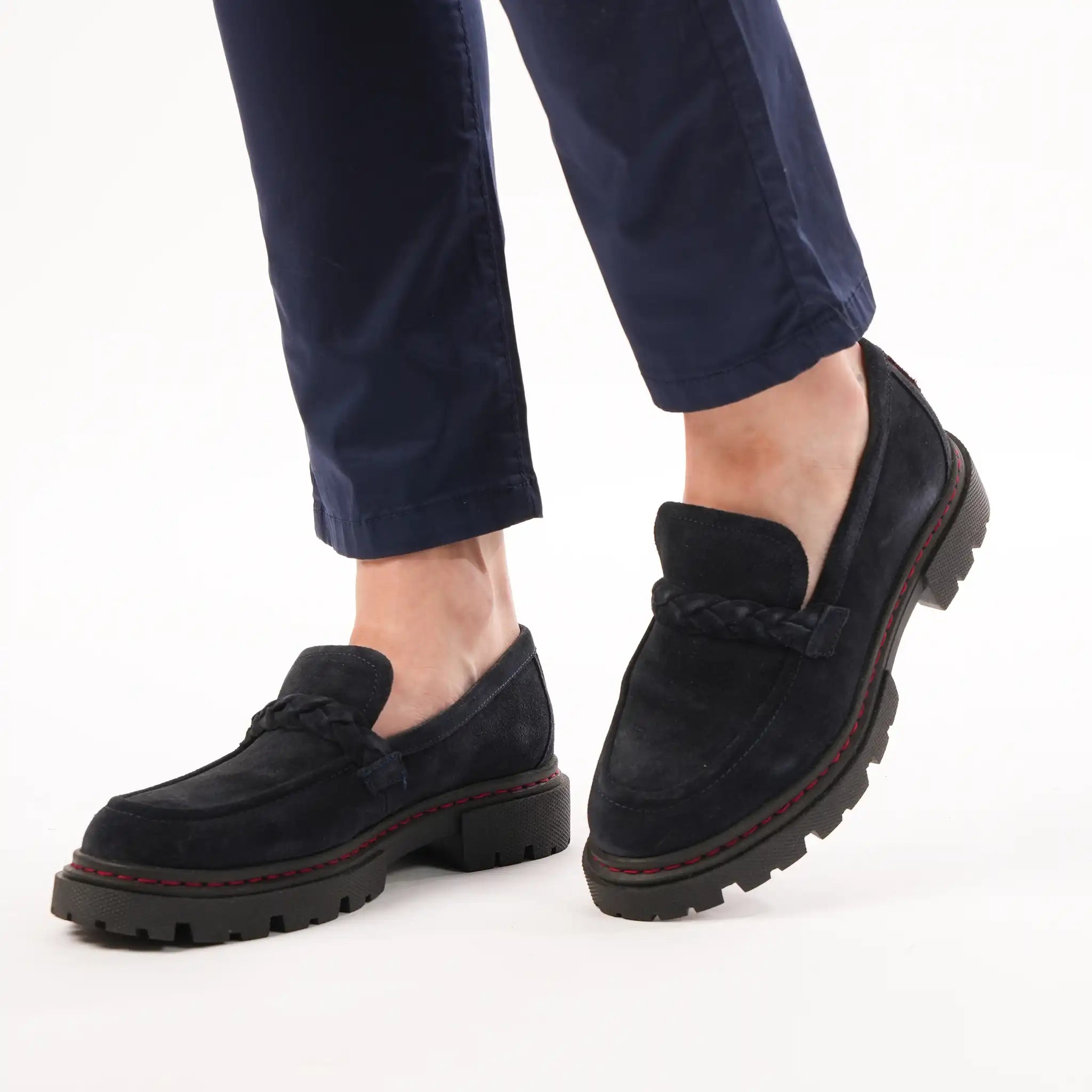 Hackney Navy Suede Loafers