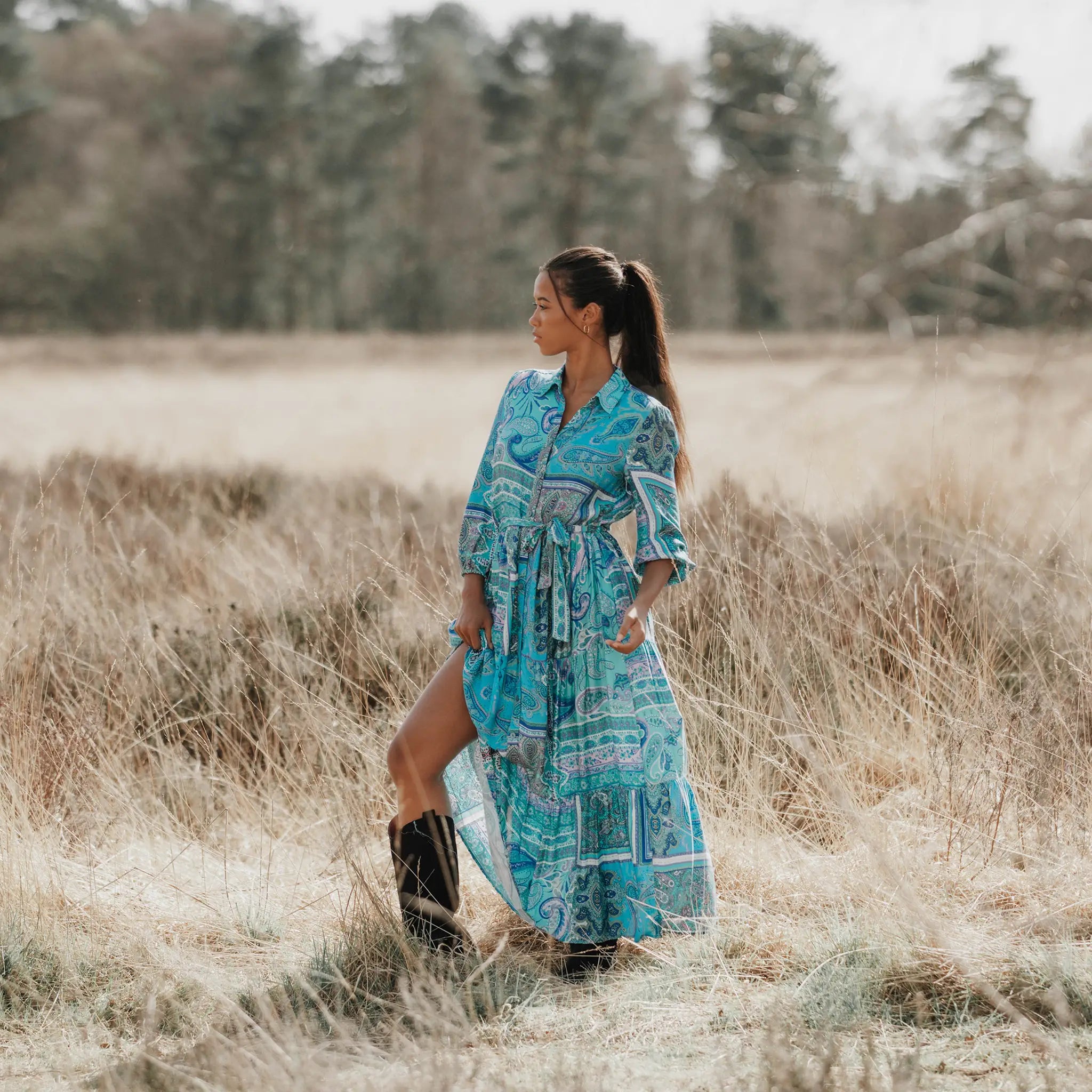 Josephine Turquoise Dress - Welligogs