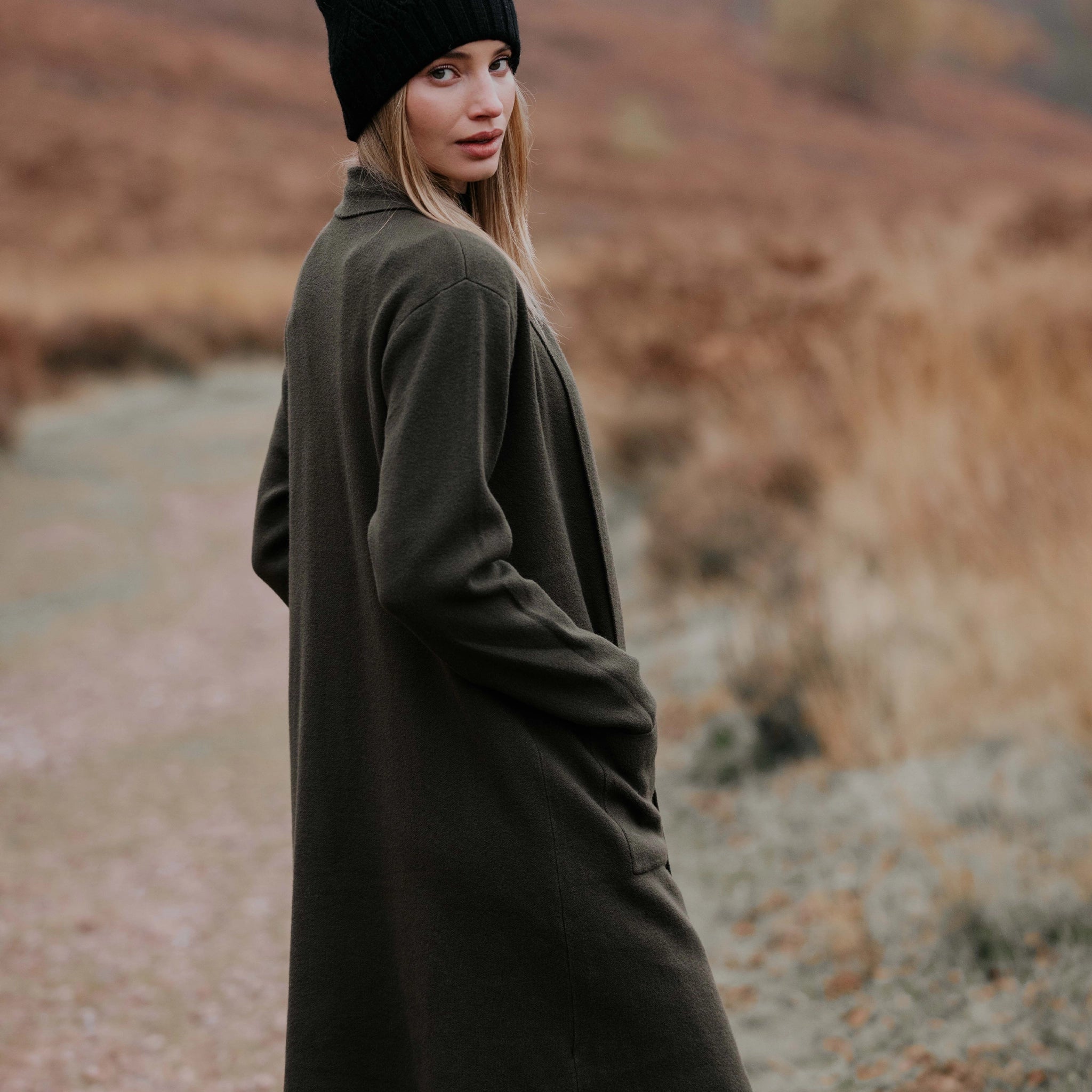 Longline Khaki Cardigan - Welligogs
