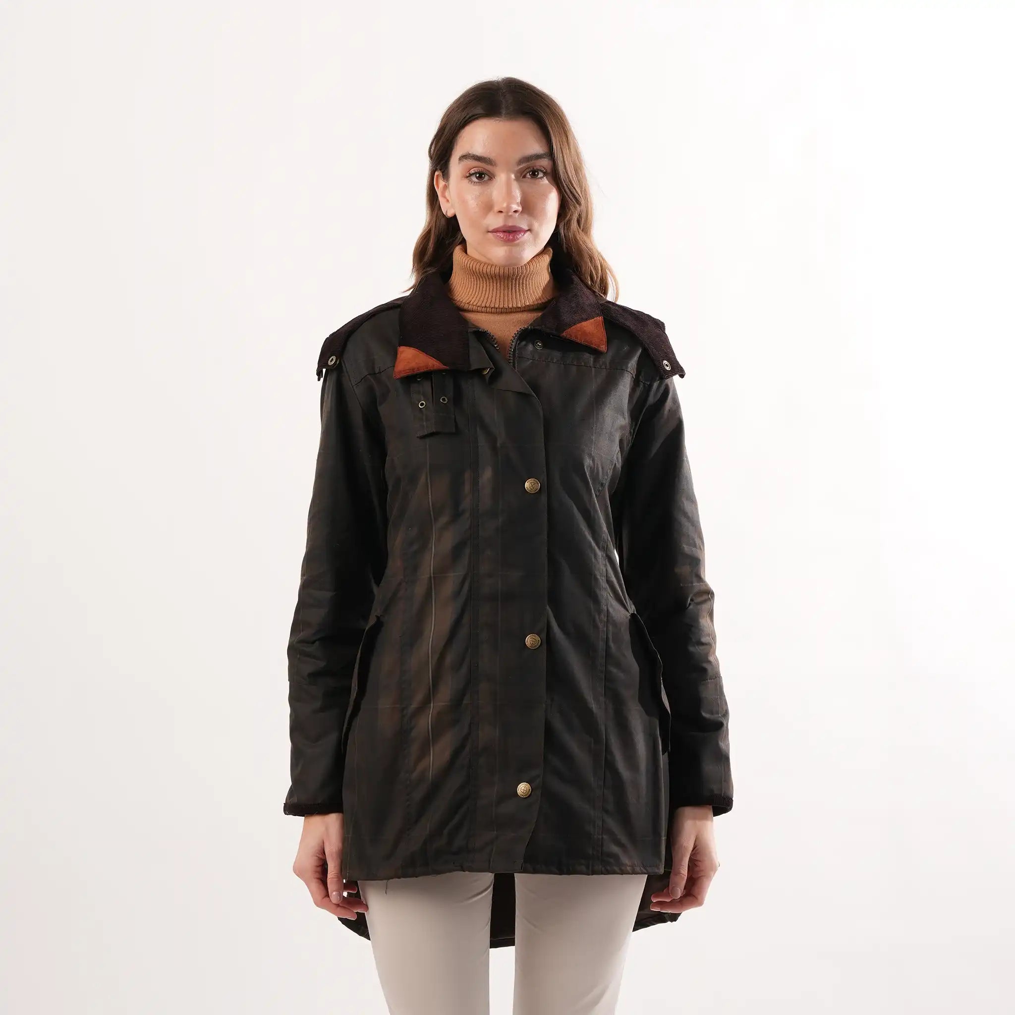 Louise Deluxe Check Wax Coat