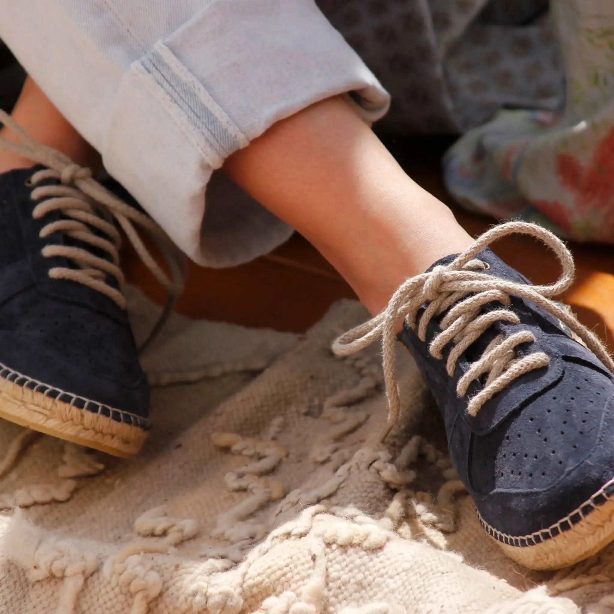 Porto Navy Suede Trainers - Welligogs