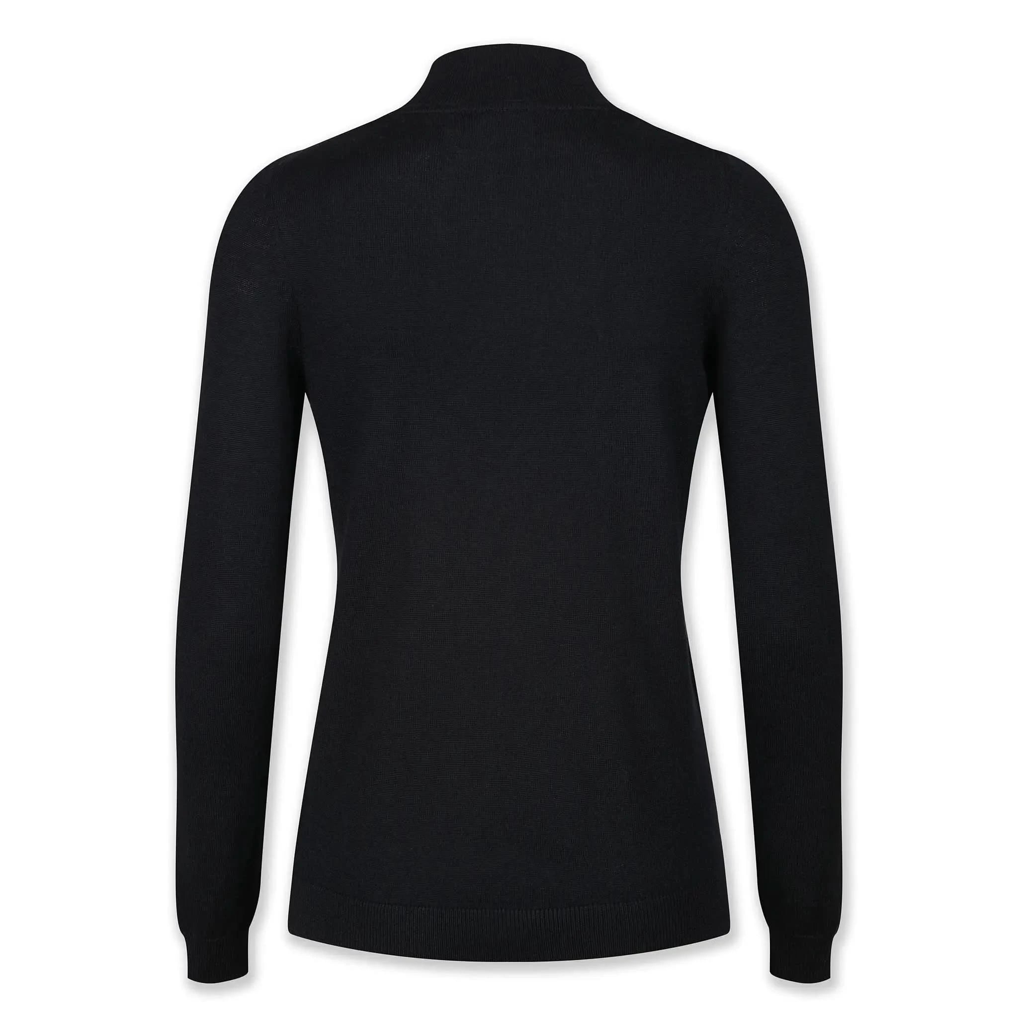 Merino Wool Turtle Neck Black Jumper - Welligogs