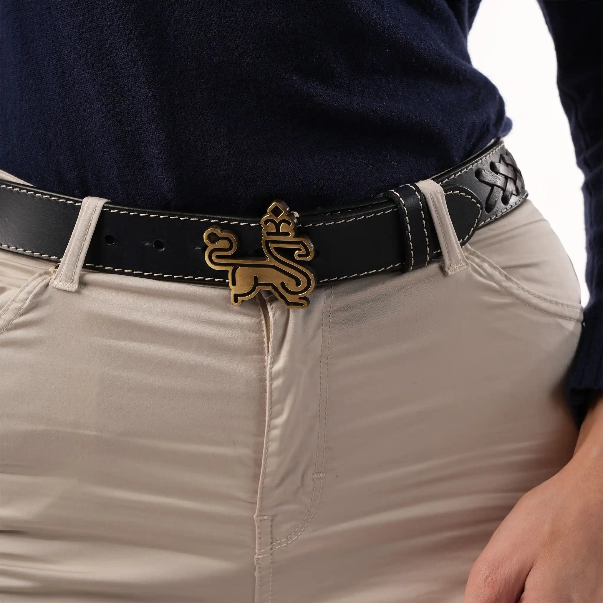 Lion Navy Belt