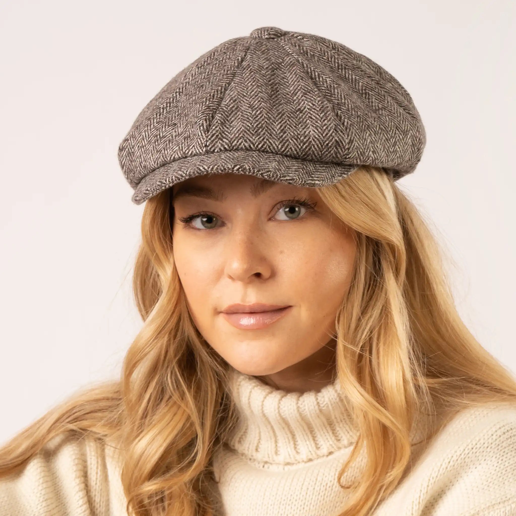 Newsboy Cap Hazelnut Herringbone