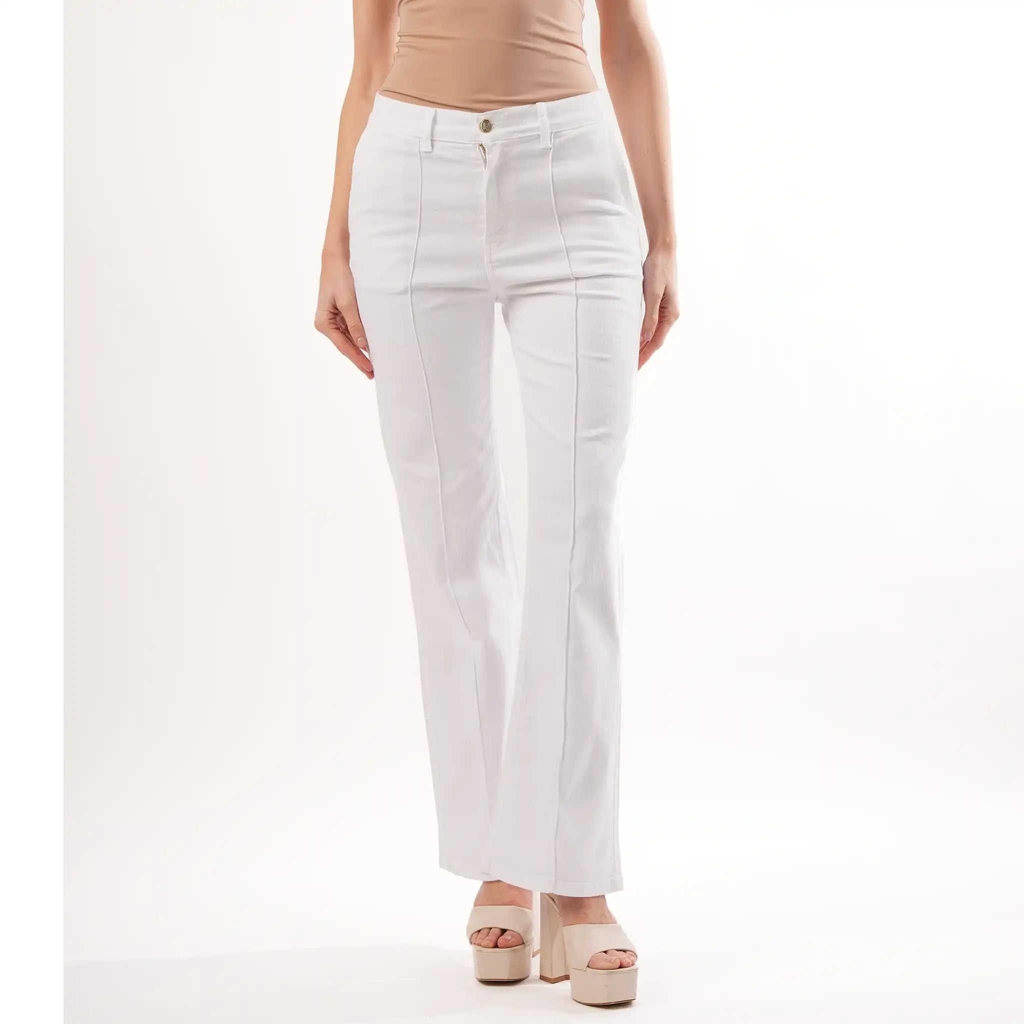 Nina White High Waisted Jeans