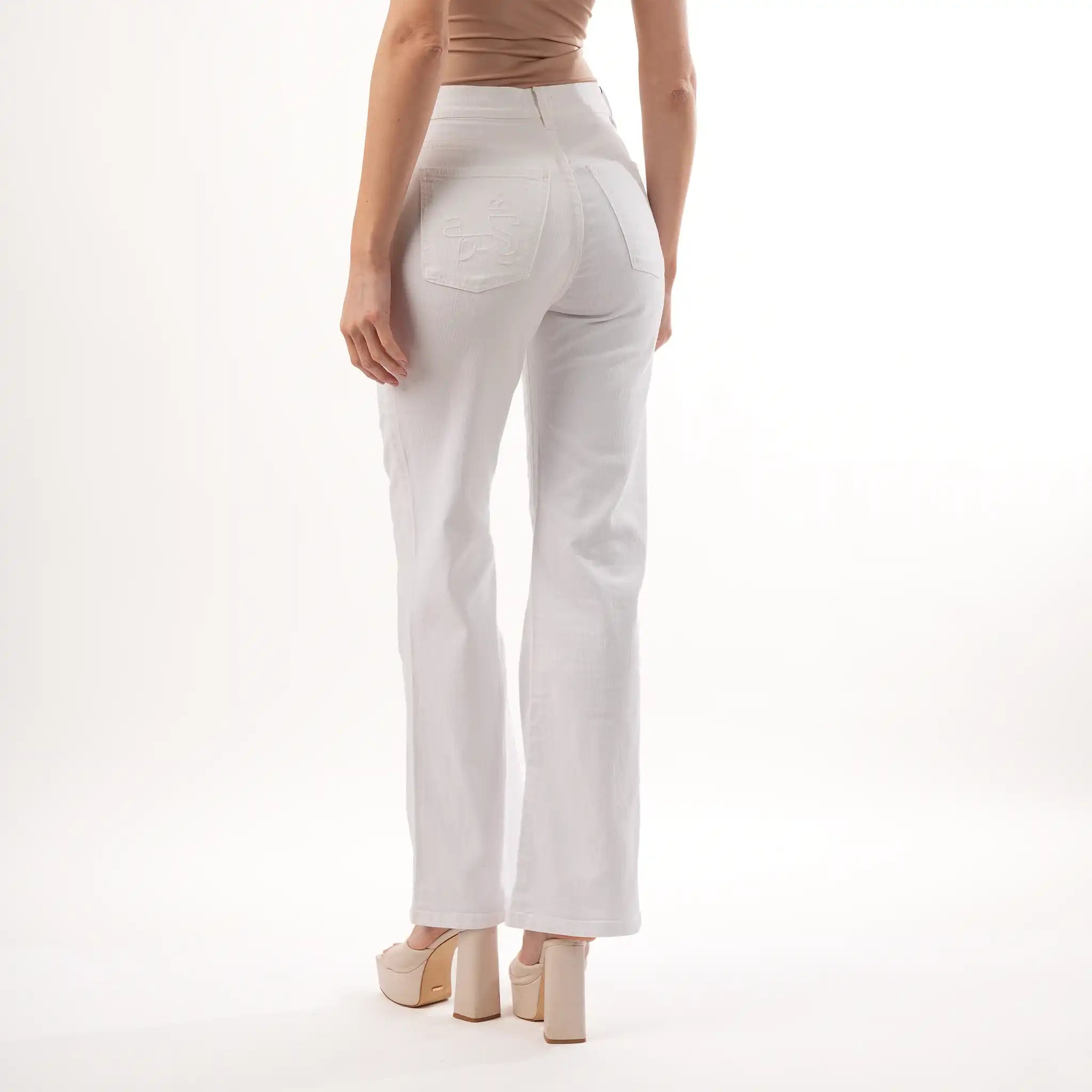 Nina White High Waisted Jeans