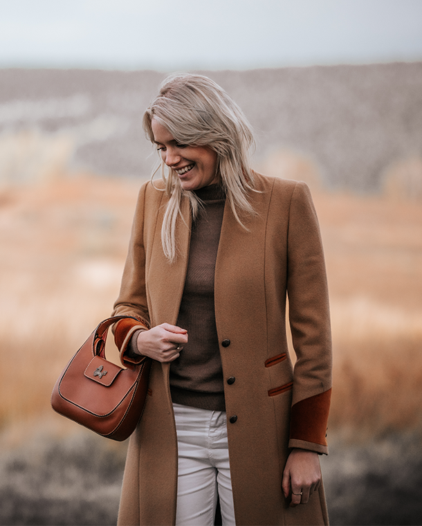 Wool top overcoat camel