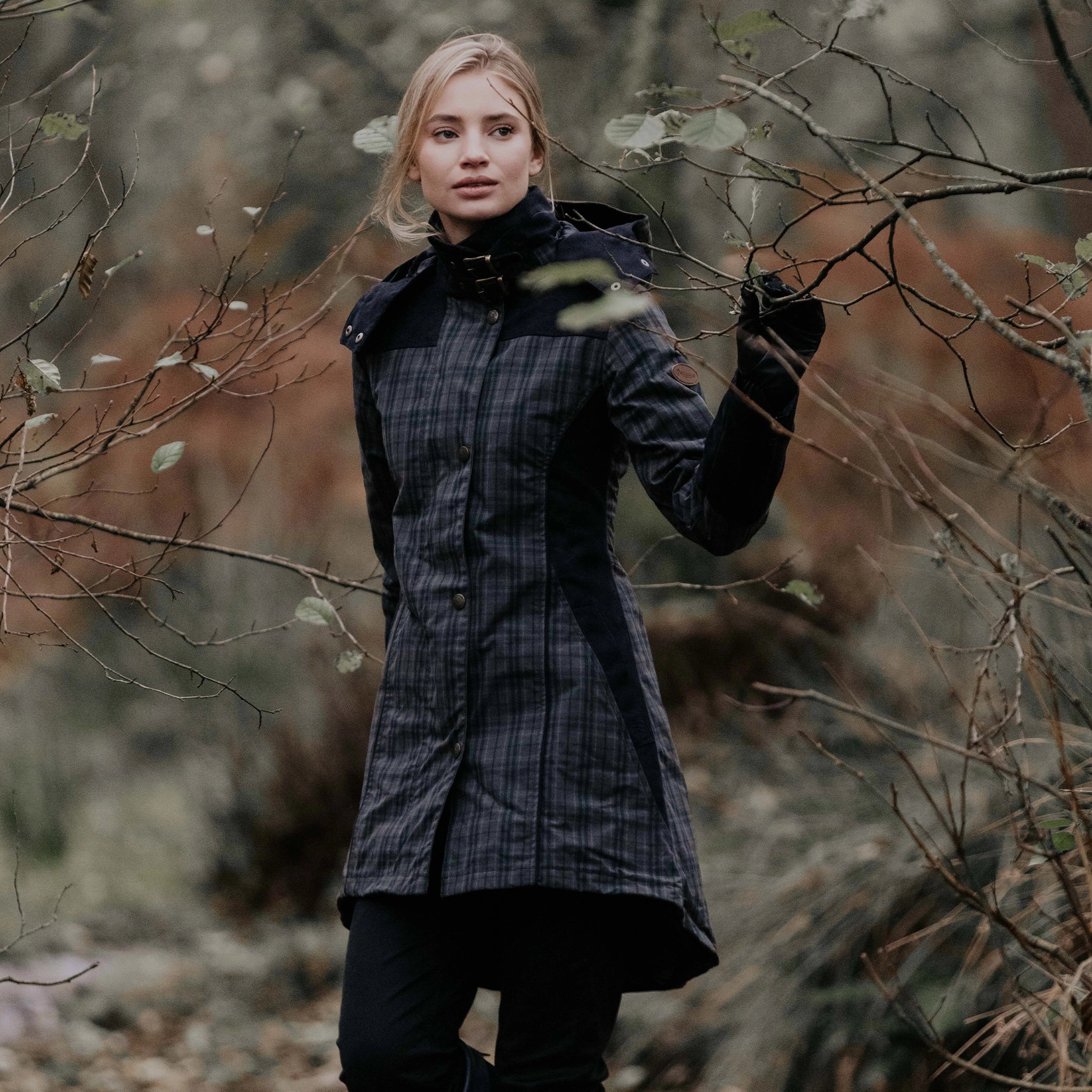 Odette Grey Check Waterproof Coat (NEW) - Welligogs