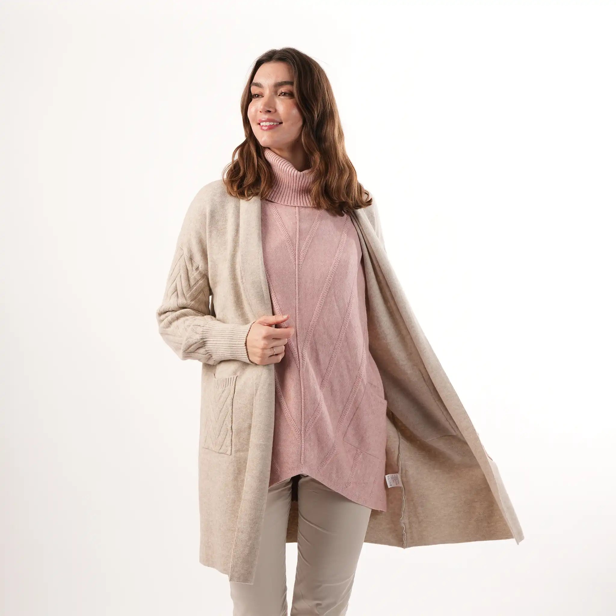 Cable Knit Oat Cardigan