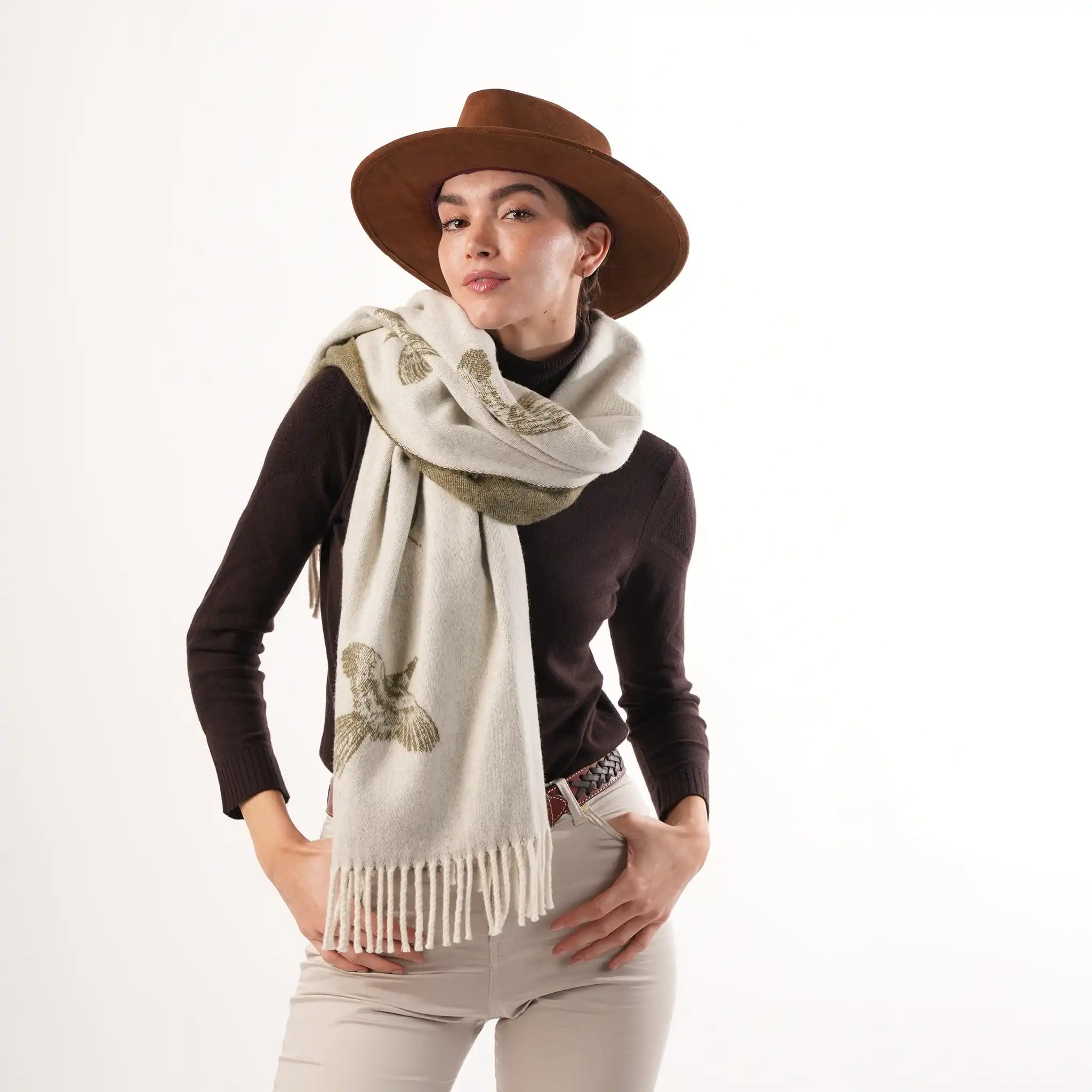 Alaskan Pheasant Green Scarf