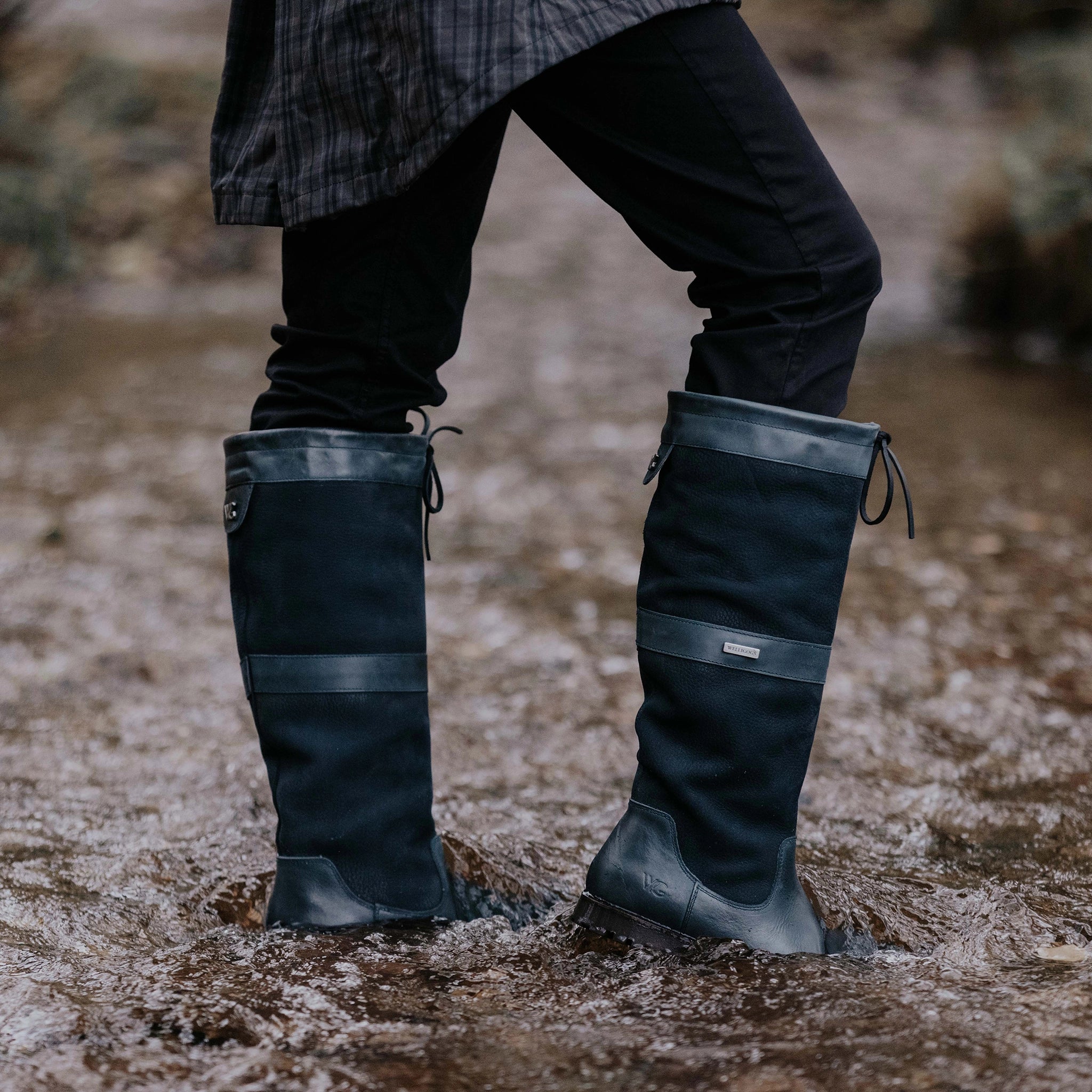 Sloane Navy Waterproof Boots - Welligogs