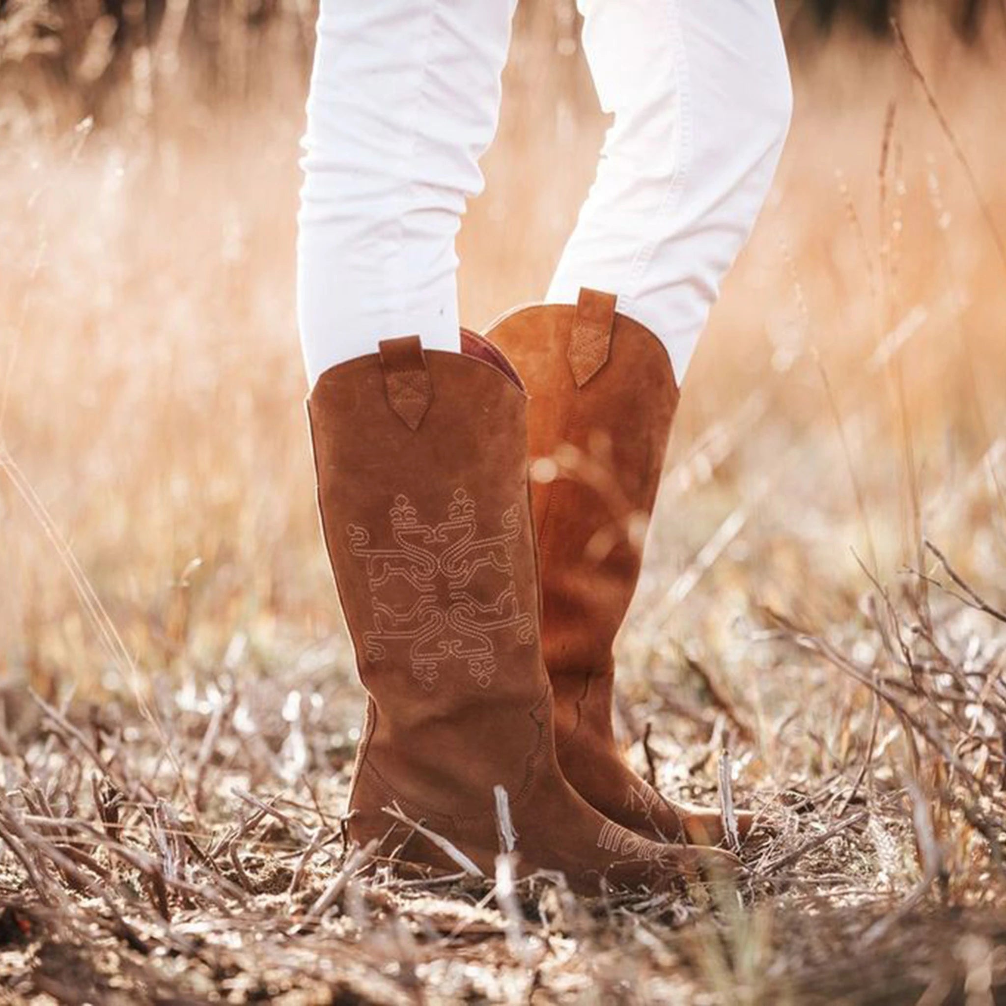 Beth Tan Suede Boots - Welligogs