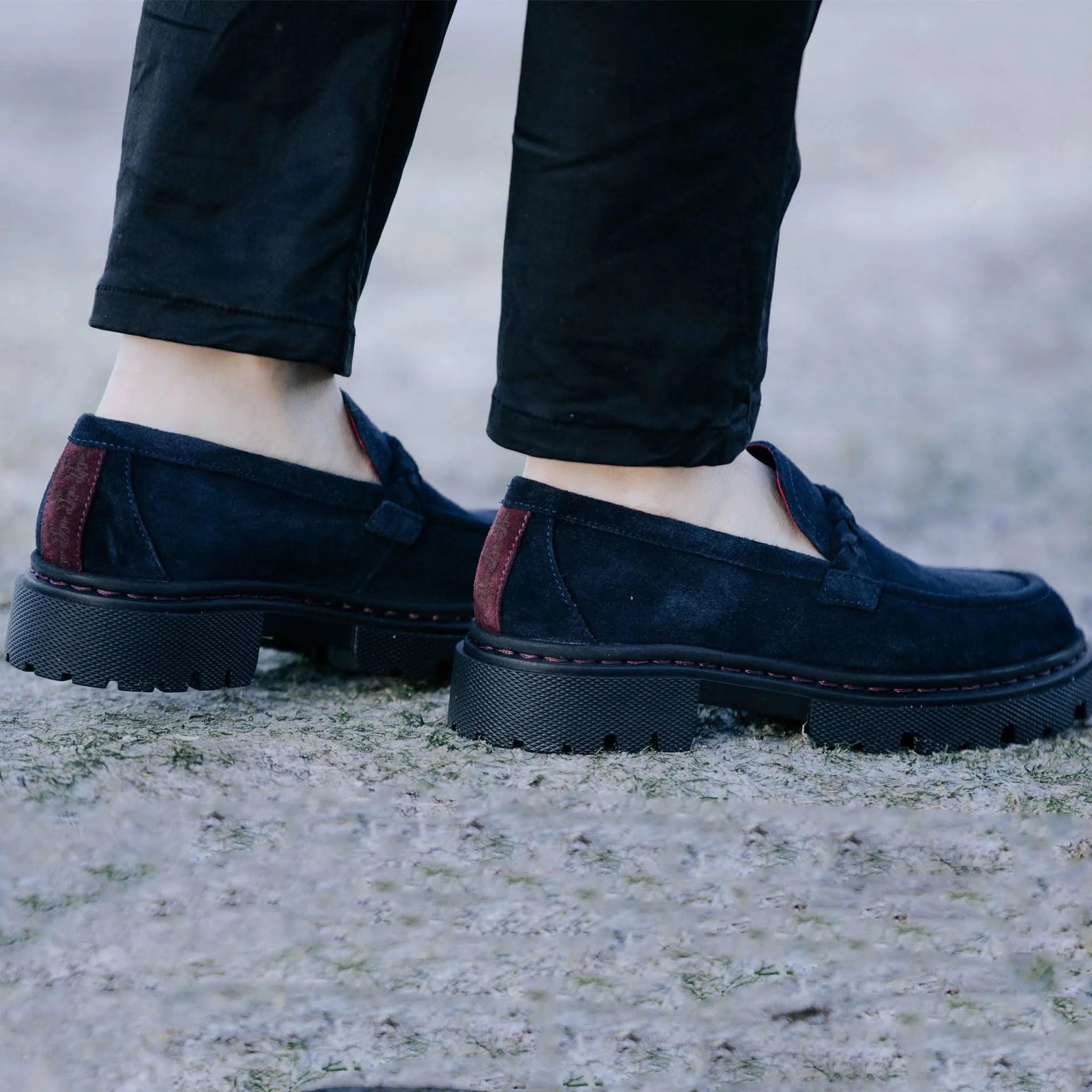 Hackney Navy Suede Loafers - Welligogs