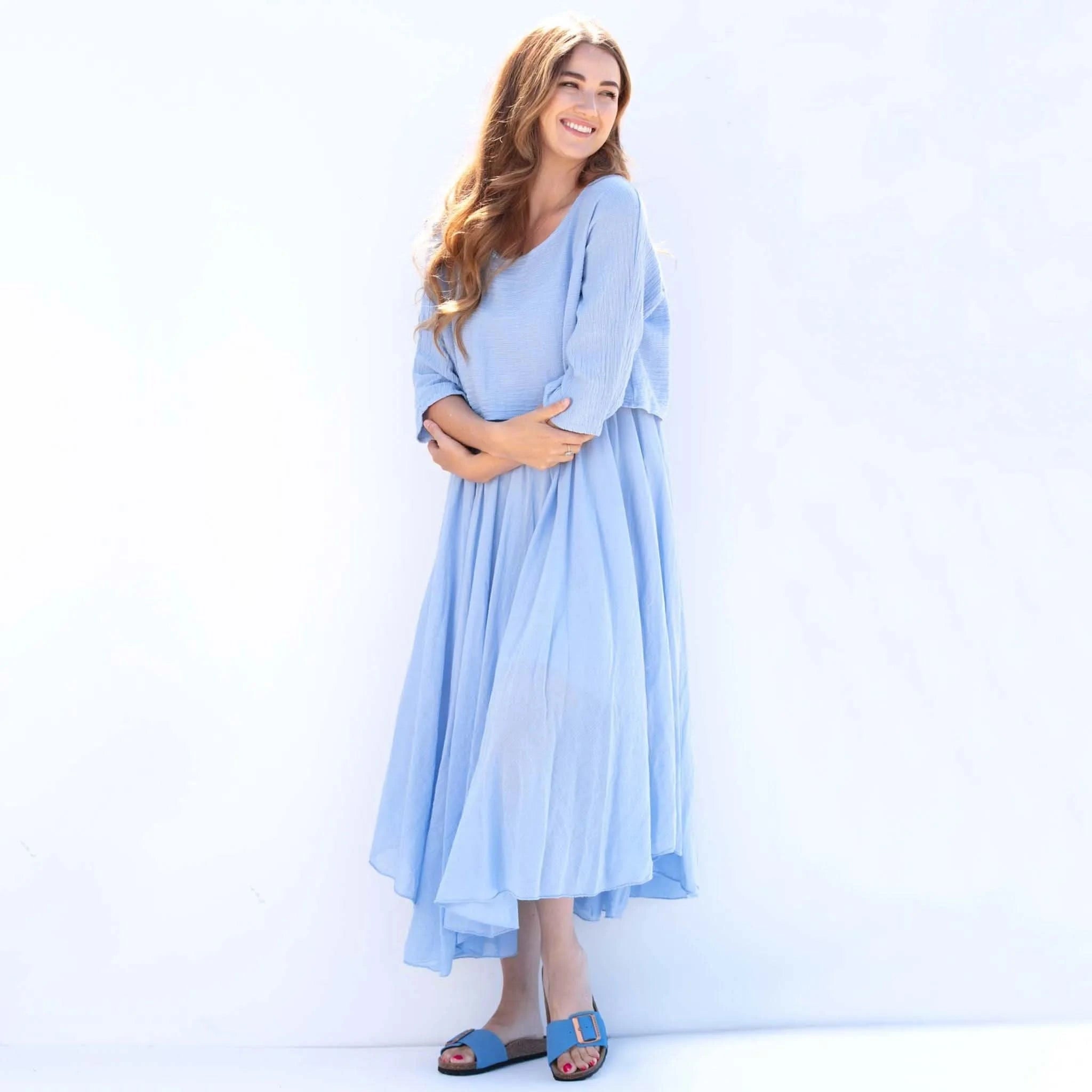 Layered Light Blue Dress - Welligogs