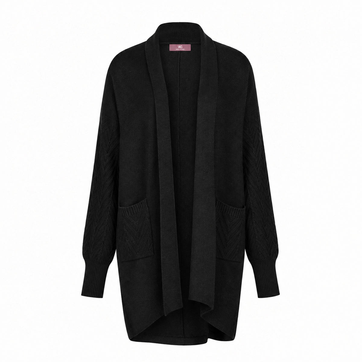 Cable Knit Black Cardigan