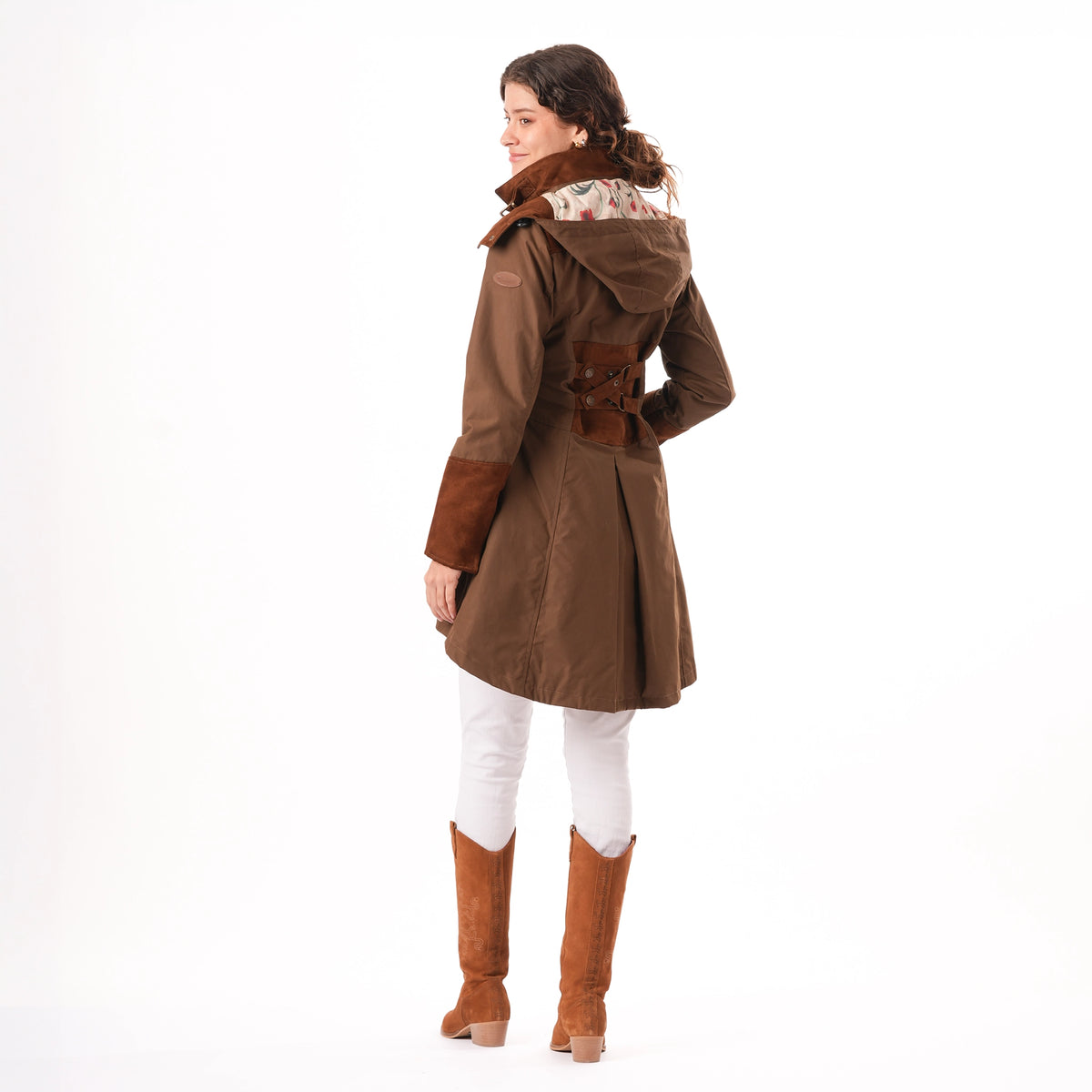 Odette Khaki Poppy Lined Waterproof Coat