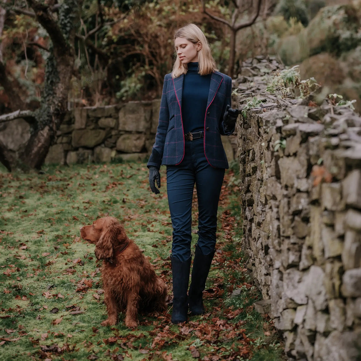 Ascot Navy Pink Wool Jacket